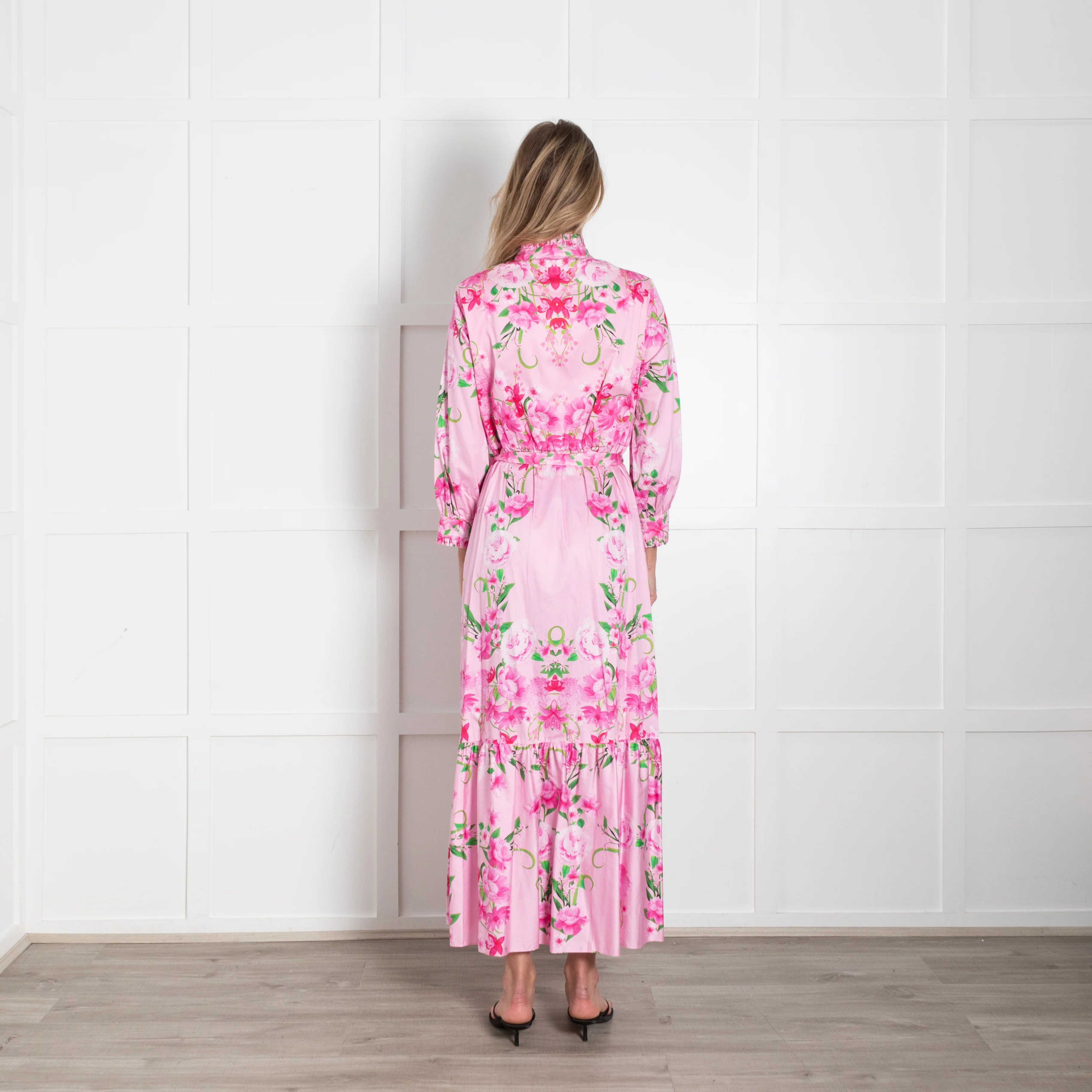 Borgo De Nor Pink Floral Ruffle Maxi Dress - Image 5