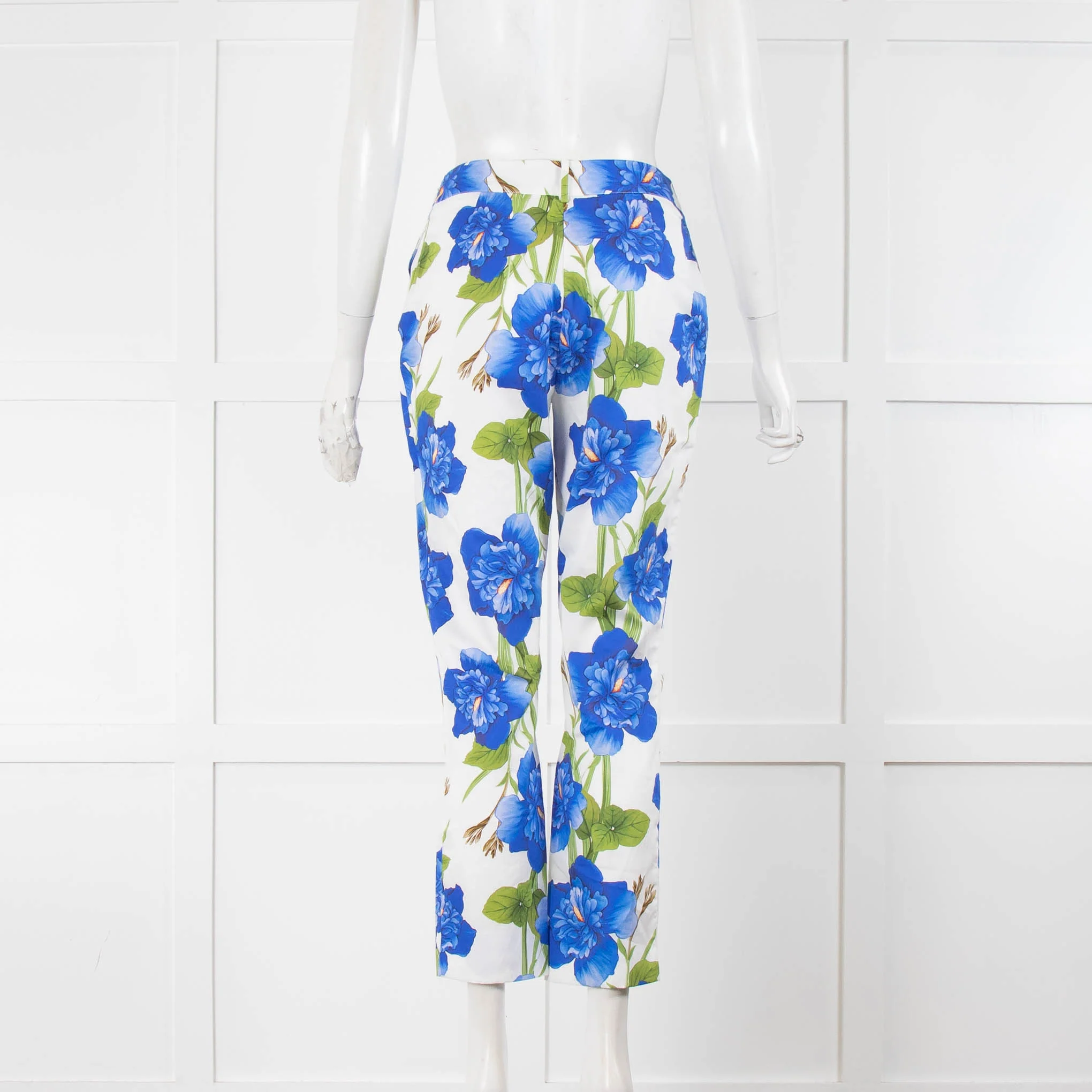 Borgo De Nor White With Blue Flowers Tailored Trousers - Image 3