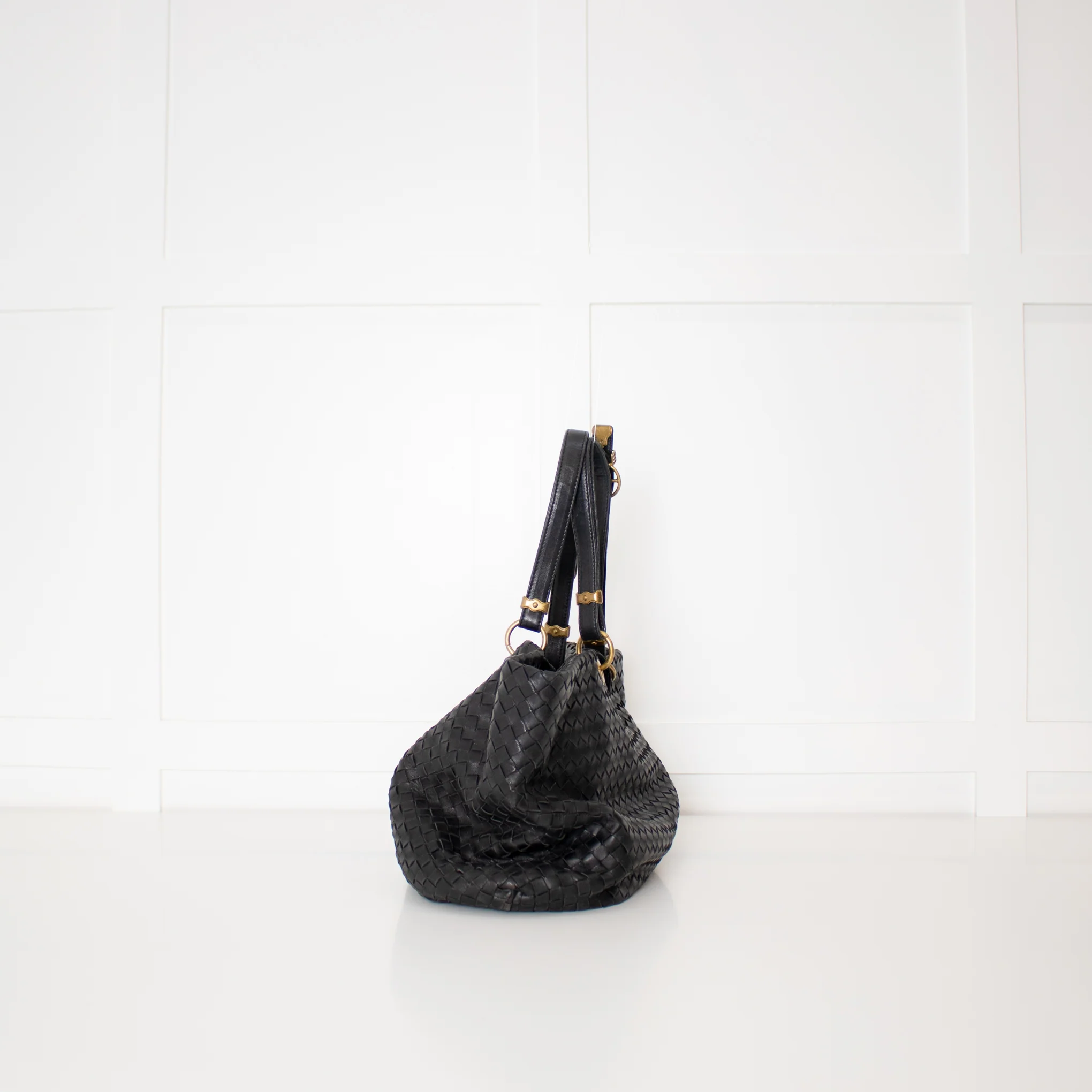 Bottega Veneta Black Intrecciato Capri Tote Bag - Image 3