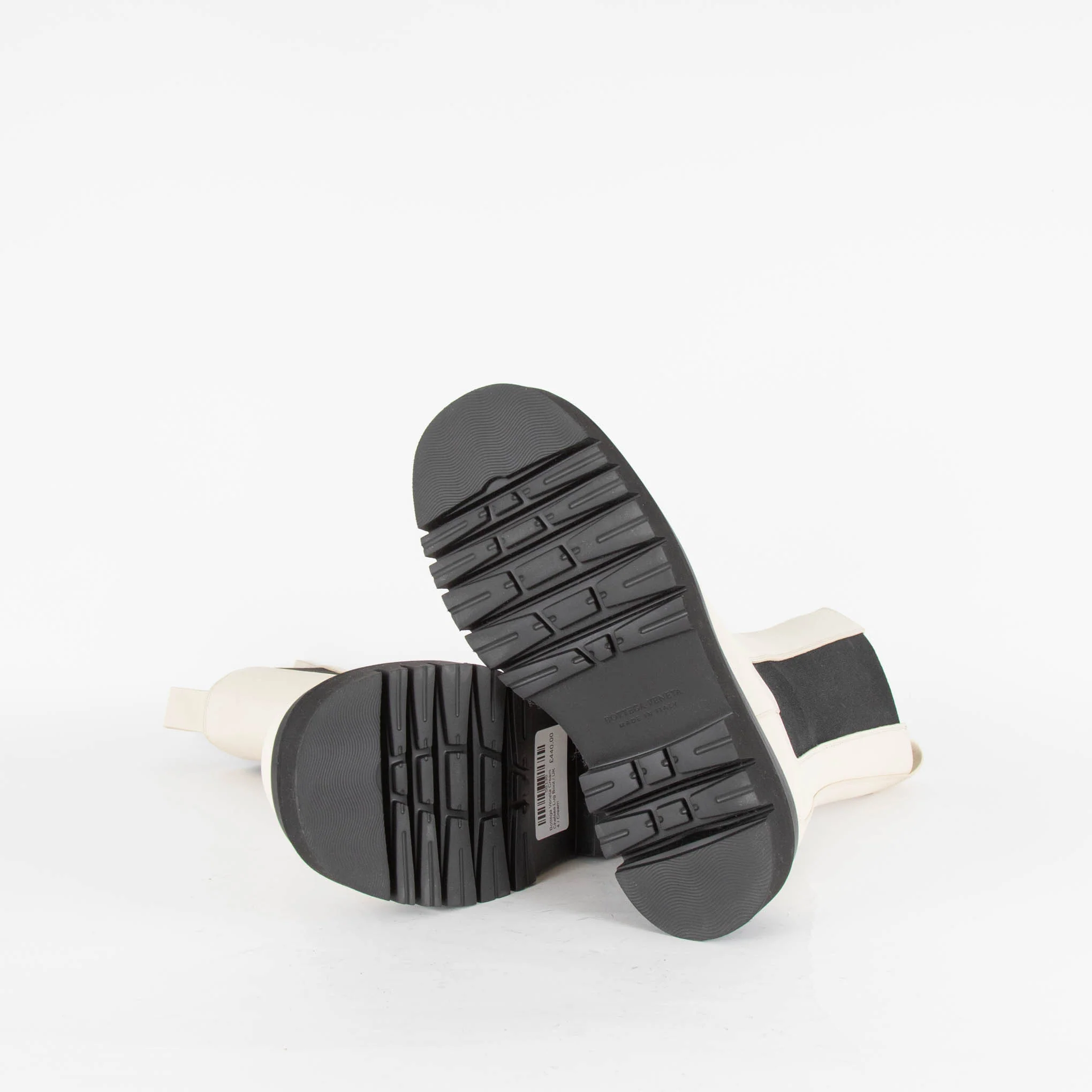 Bottega Veneta Cream Chelsea Lug Boot - Image 6