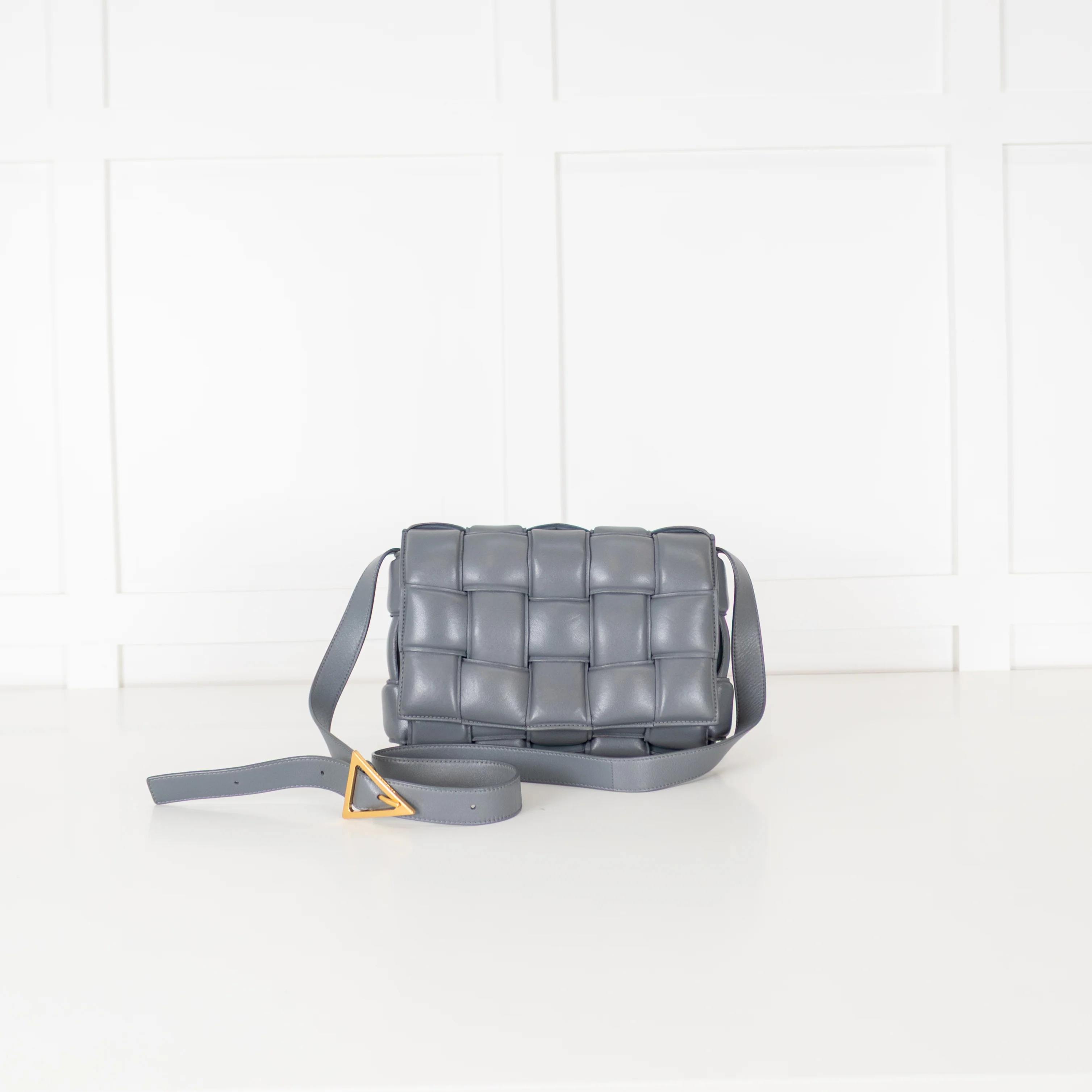 Bottega Veneta Grey Padded Intrecciato Leather Shoulder Bag - Image 14