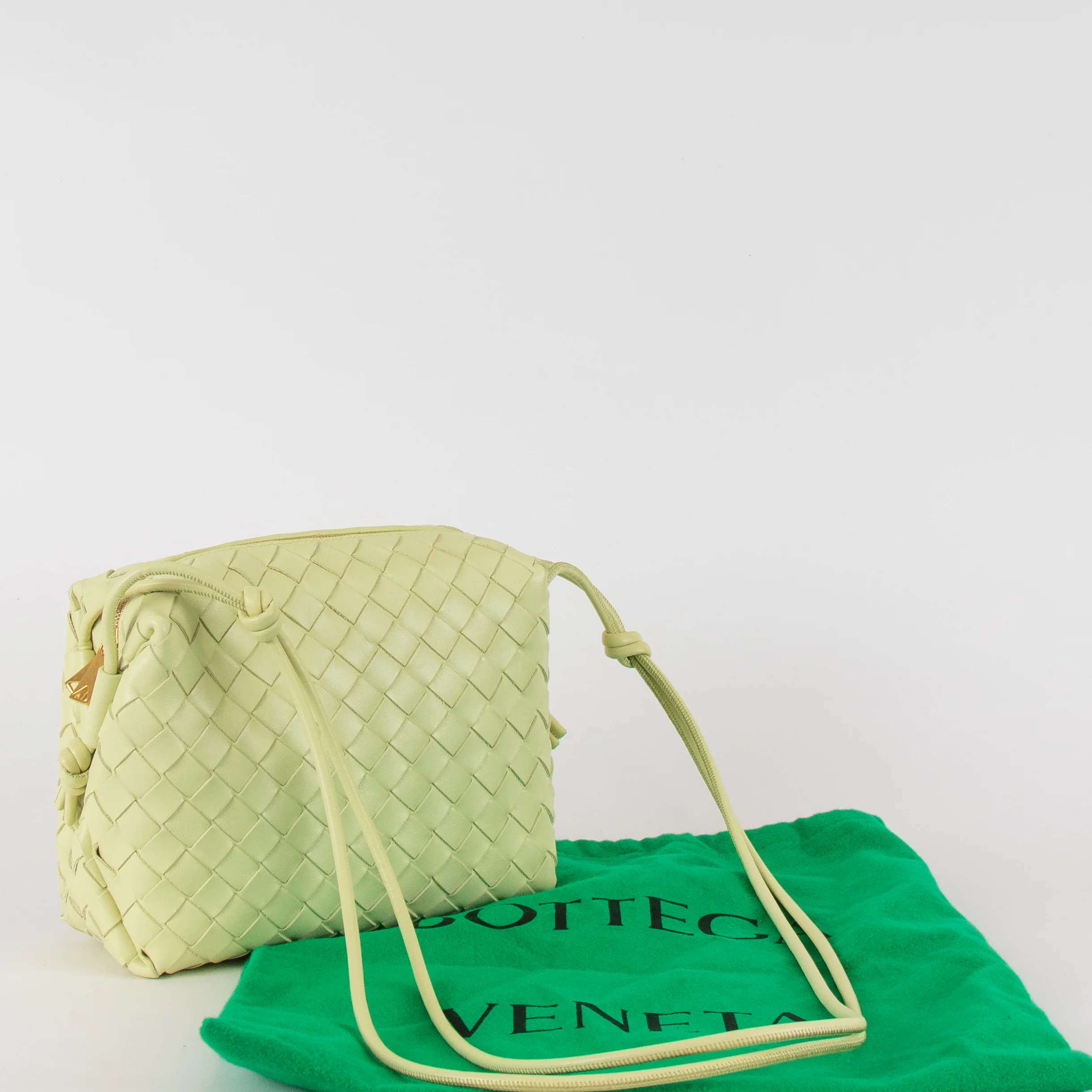 Bottega Veneta Lime Green Intrecciato Loop Camera Bag - Image 3