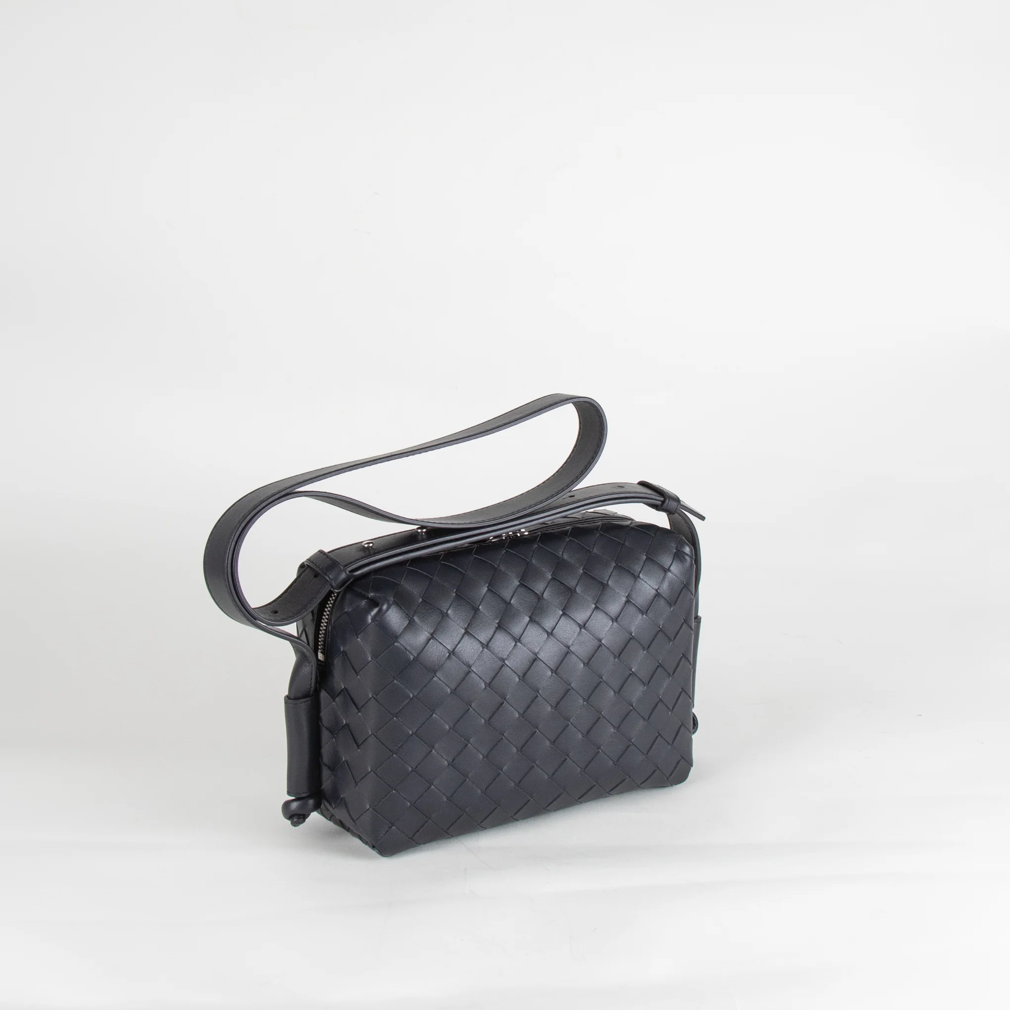 Bottega Veneta Navy Blue Small Loop Messenger Bag - Image 6