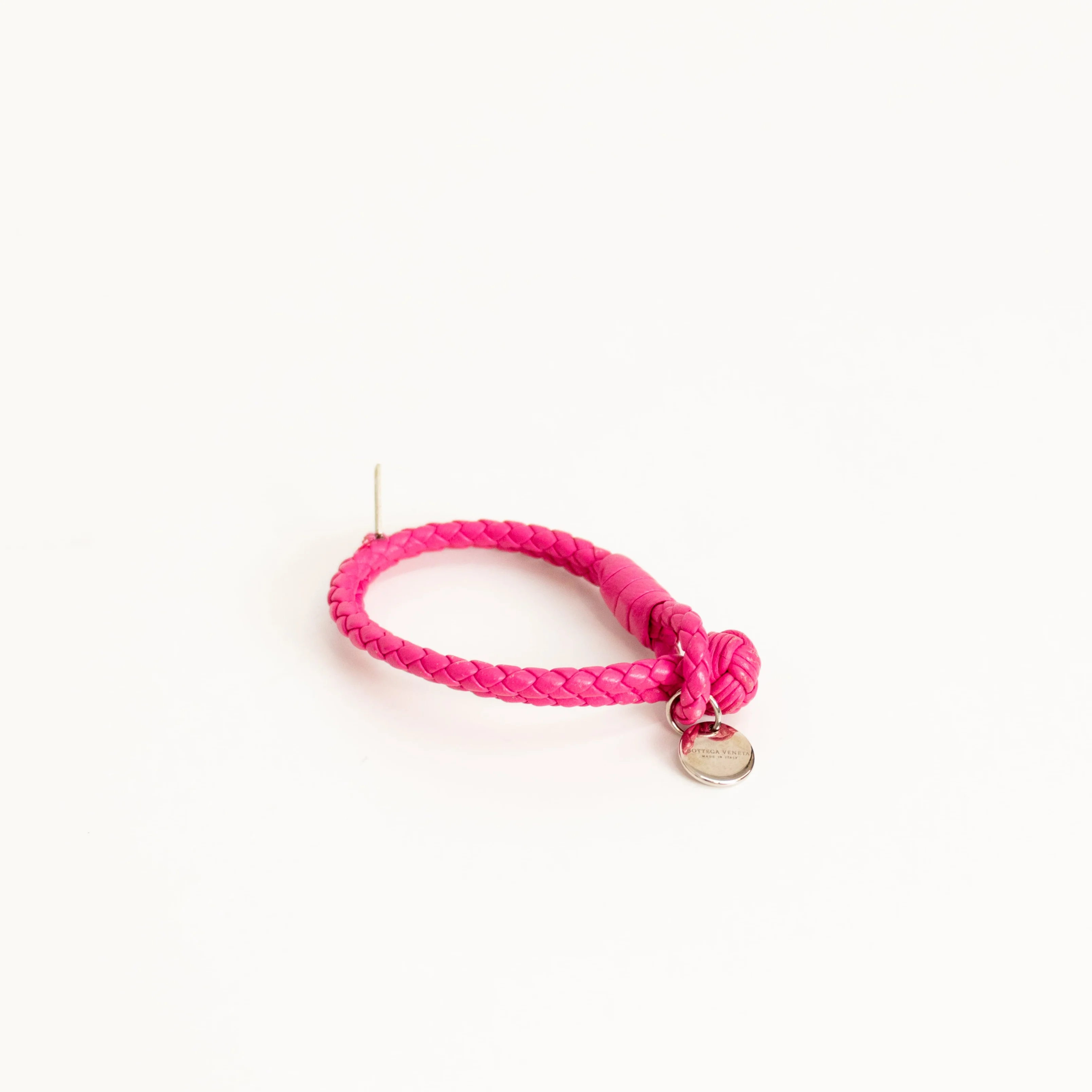 Bottega Veneta Pink Intrecciato Leather Double Strand Bracelet