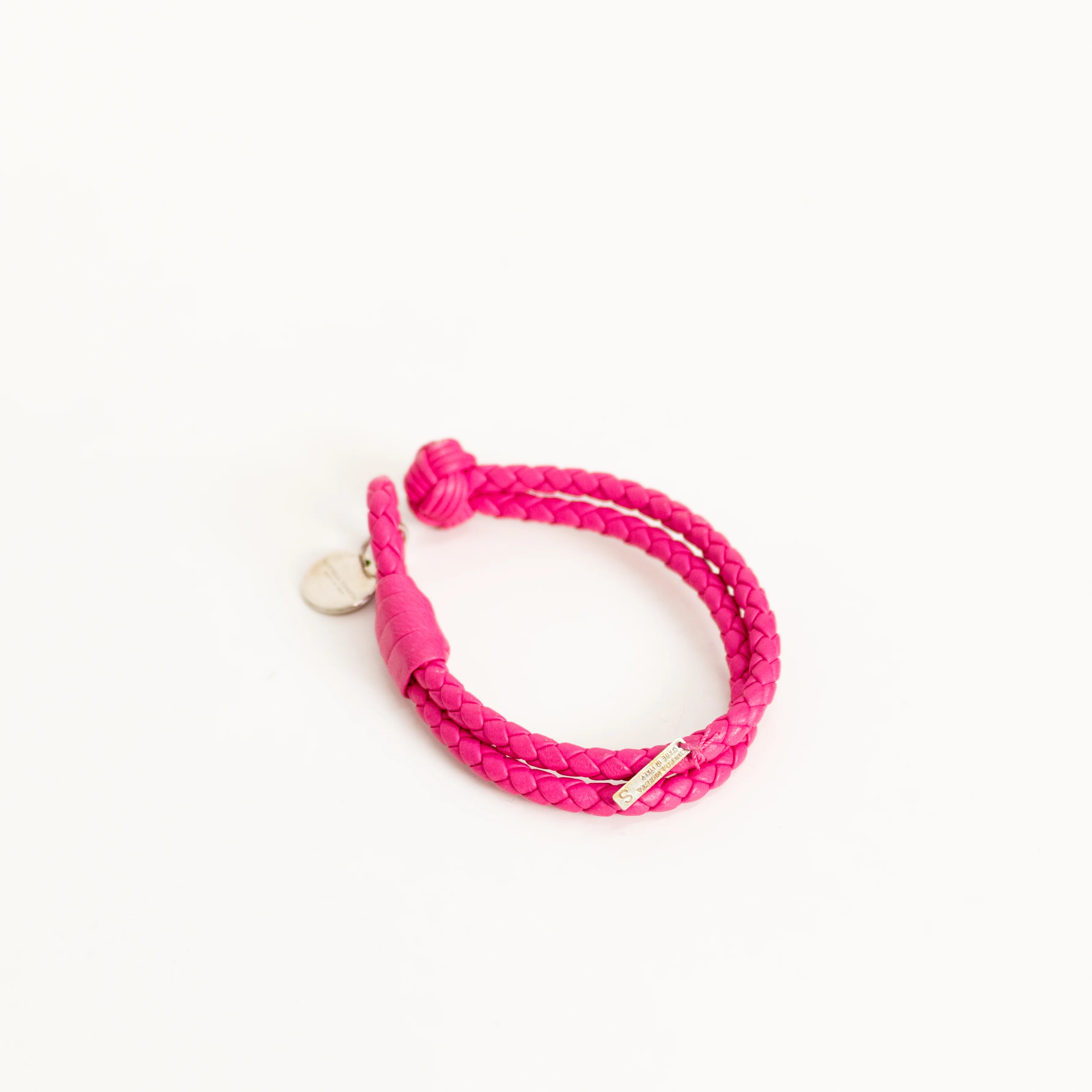 Bottega Veneta Pink Intrecciato Leather Double Strand Bracelet - Image 5