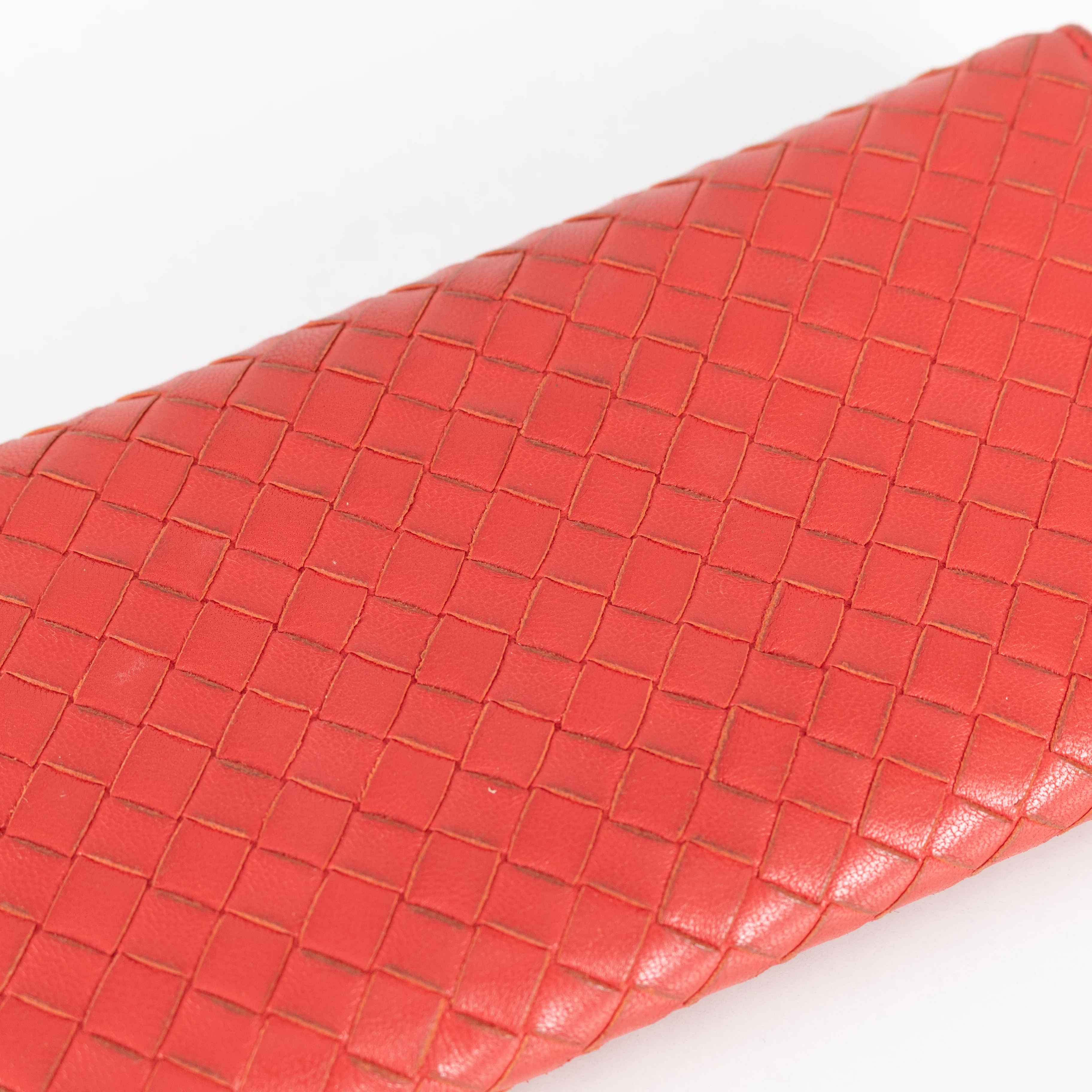 Bottega Veneta Red Intrecciato Leather Continental Wallet - Image 8