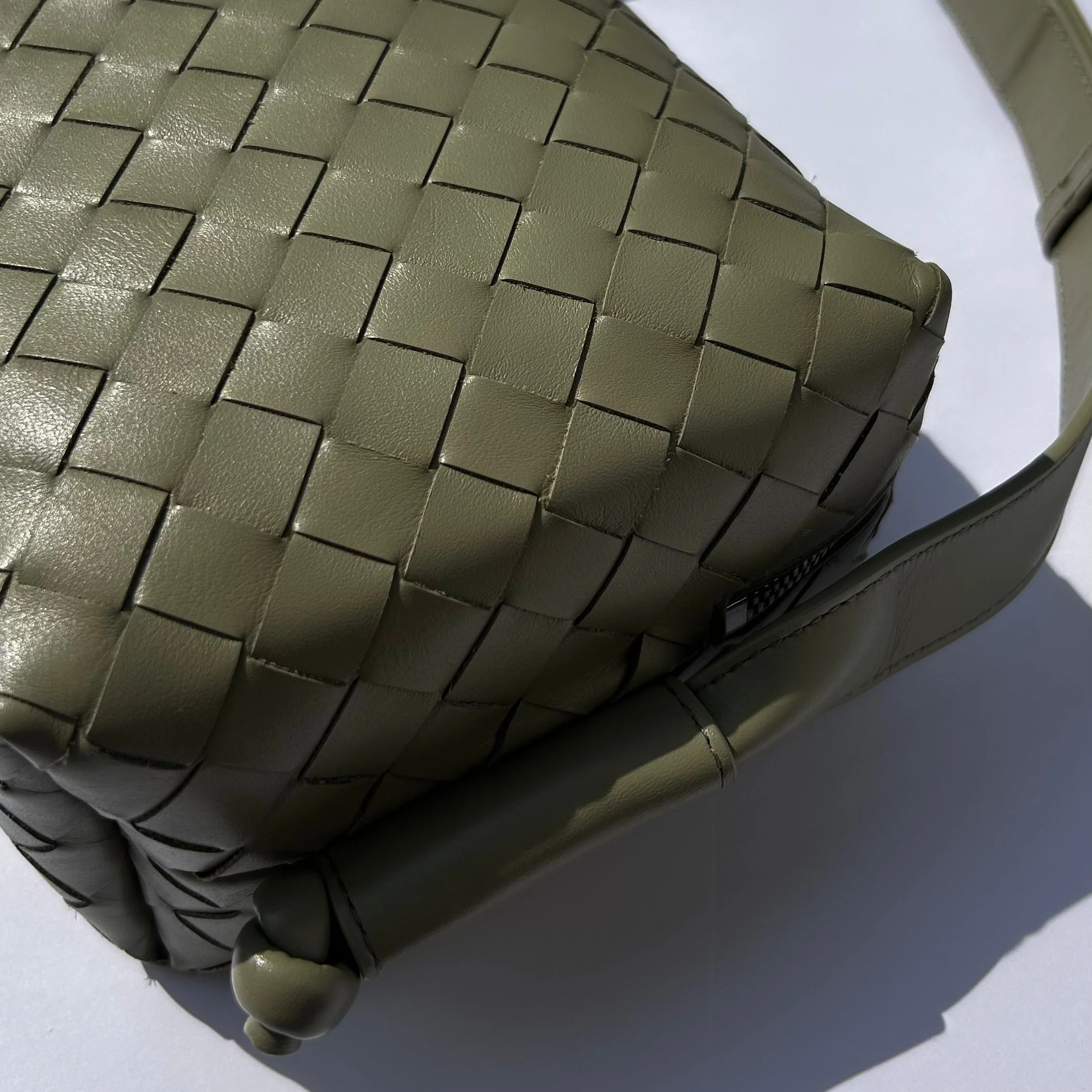 Bottega Veneta Sage Green Small Loop Messenger Bag - Image 12