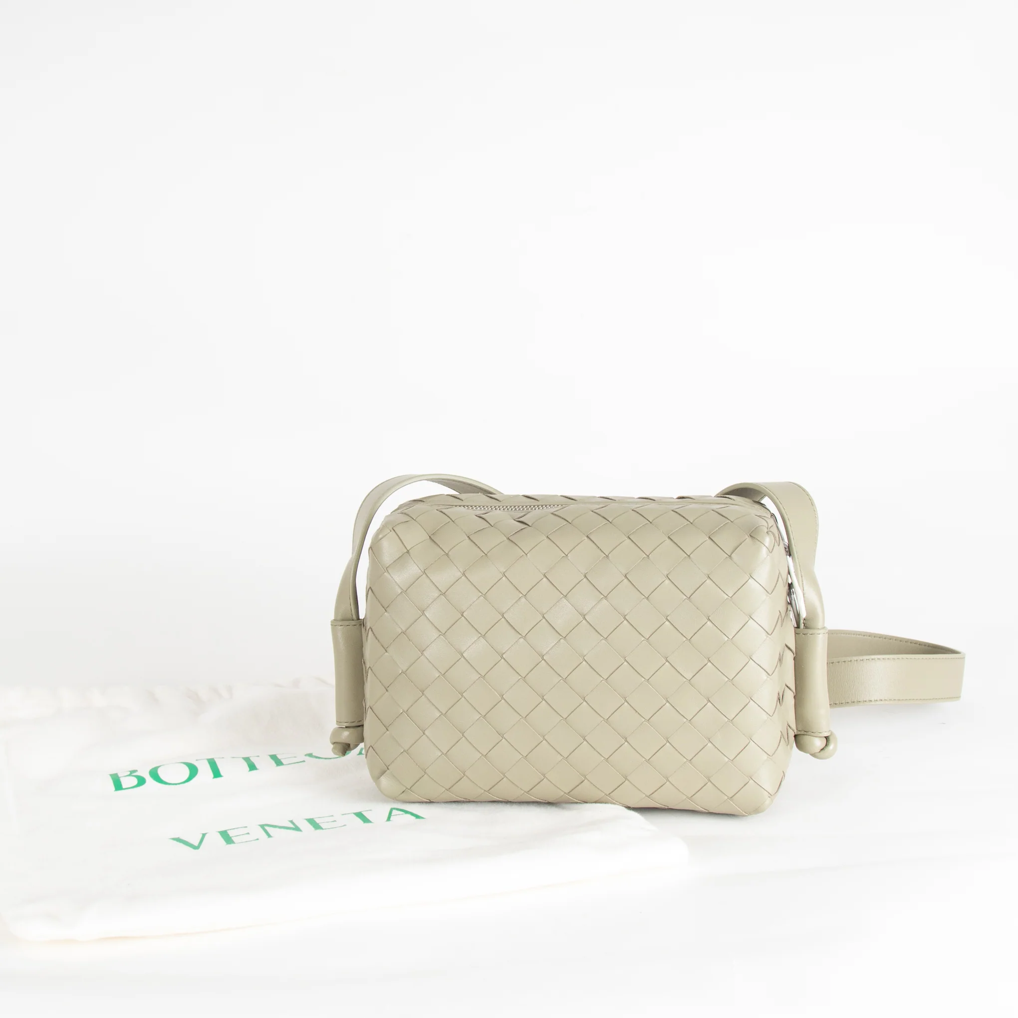 Bottega Veneta Sage Green Small Loop Messenger Bag - Image 3