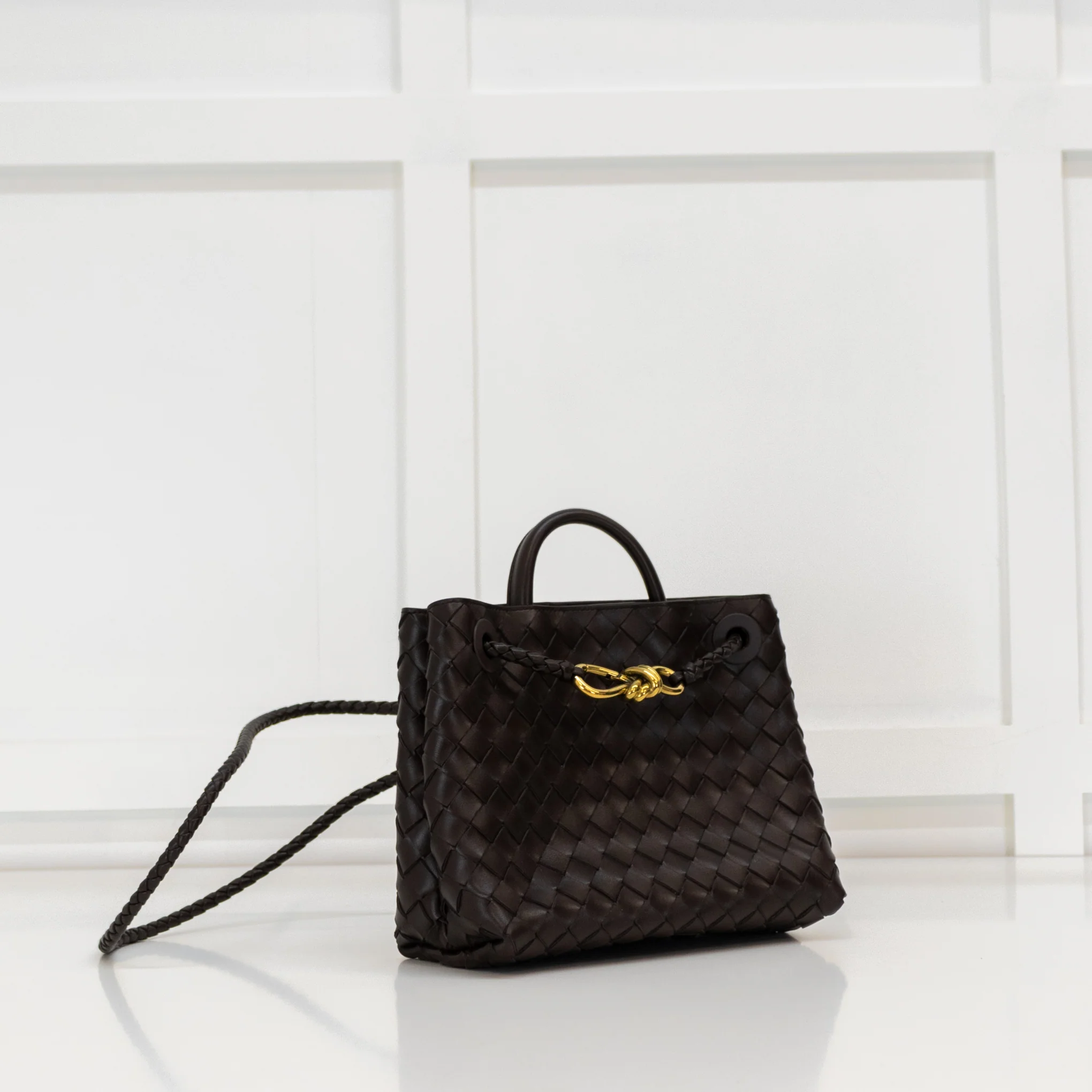 Bottega Veneta Small Brown Andiamo Bag - Image 3