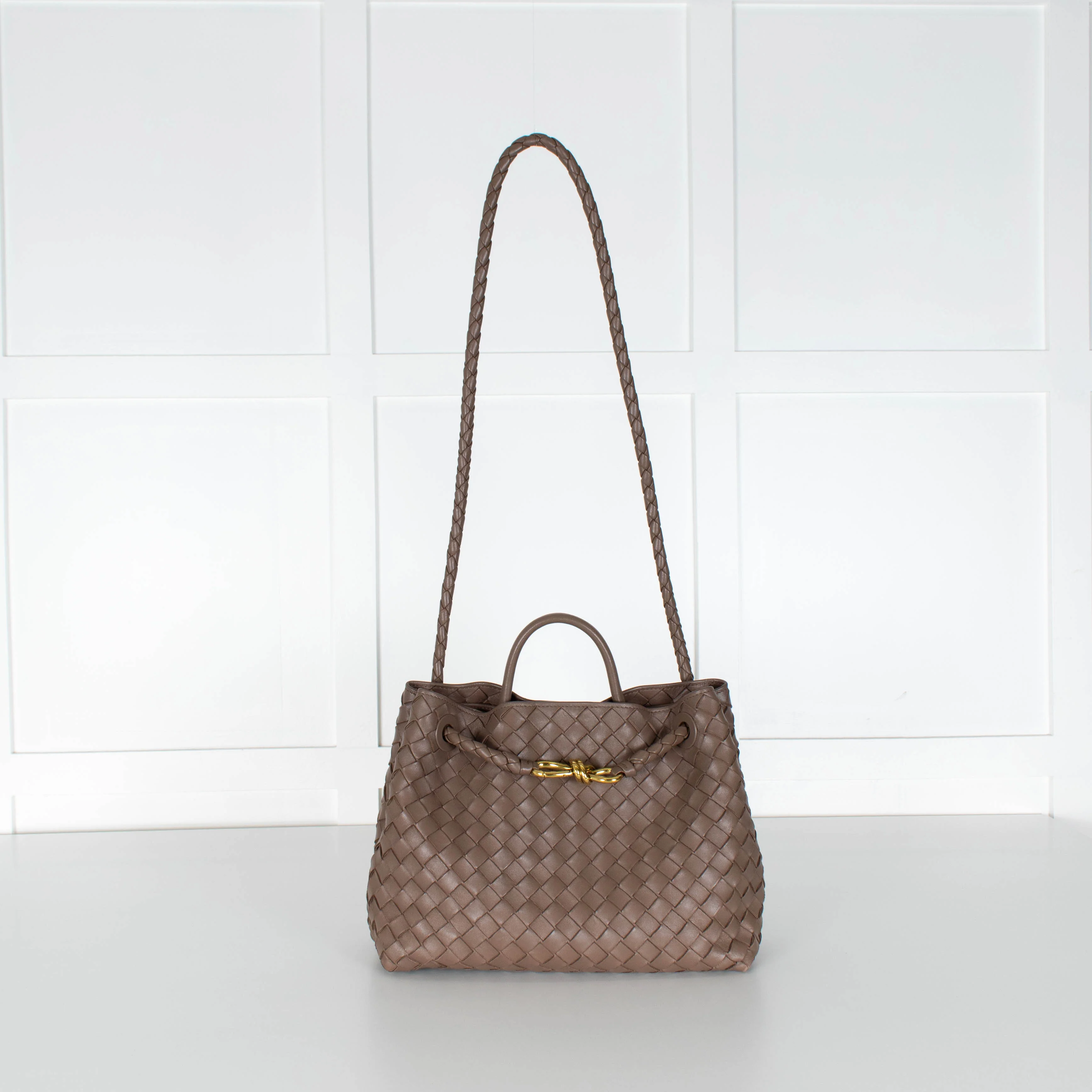 Bottega Veneta Taupe Medium Andiamo Tote Bag - Image 2