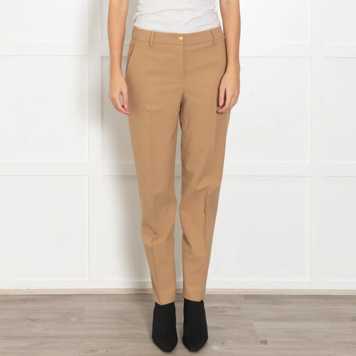 Boutique Moschino Camel Straight Tailored Trousers - Image 2