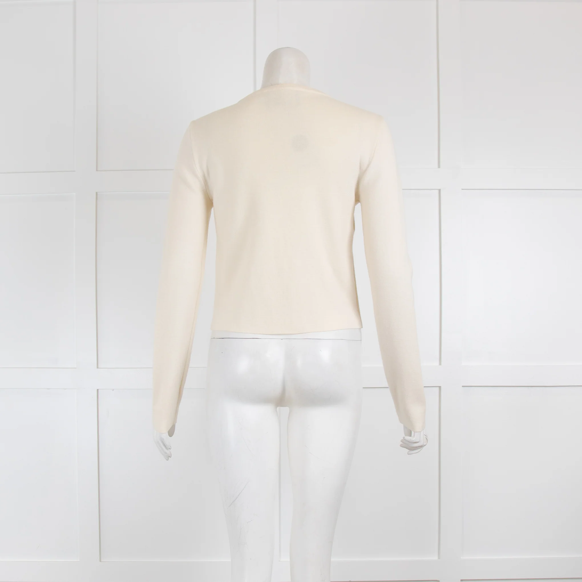 Boutique Moschino Cream Wool Cropped Cardigan - Image 3