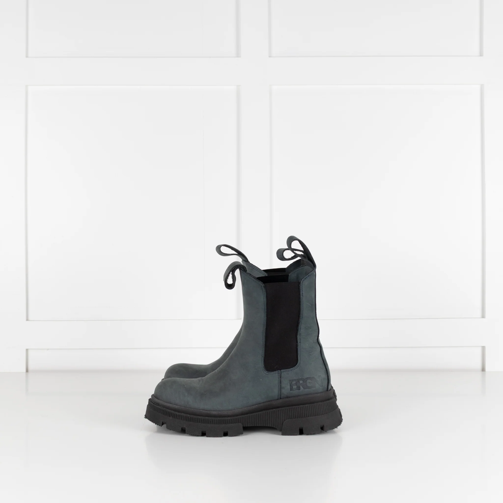 BRGN Teal Nubuck Chunky Chelsea Boot - Image 3