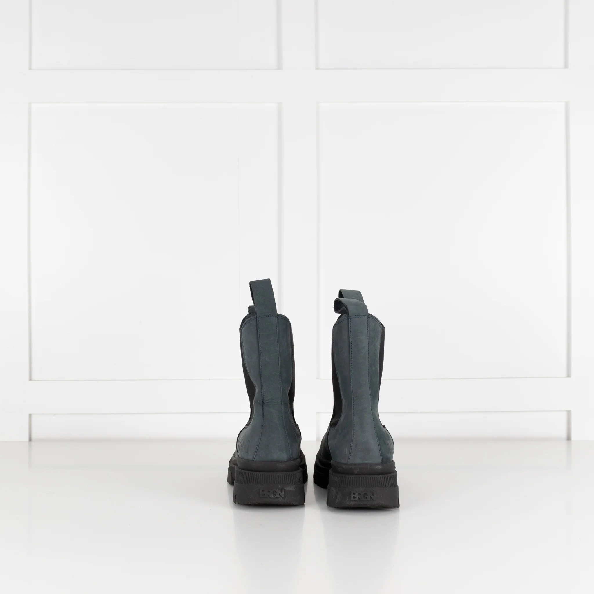 BRGN Teal Nubuck Chunky Chelsea Boot - Image 4