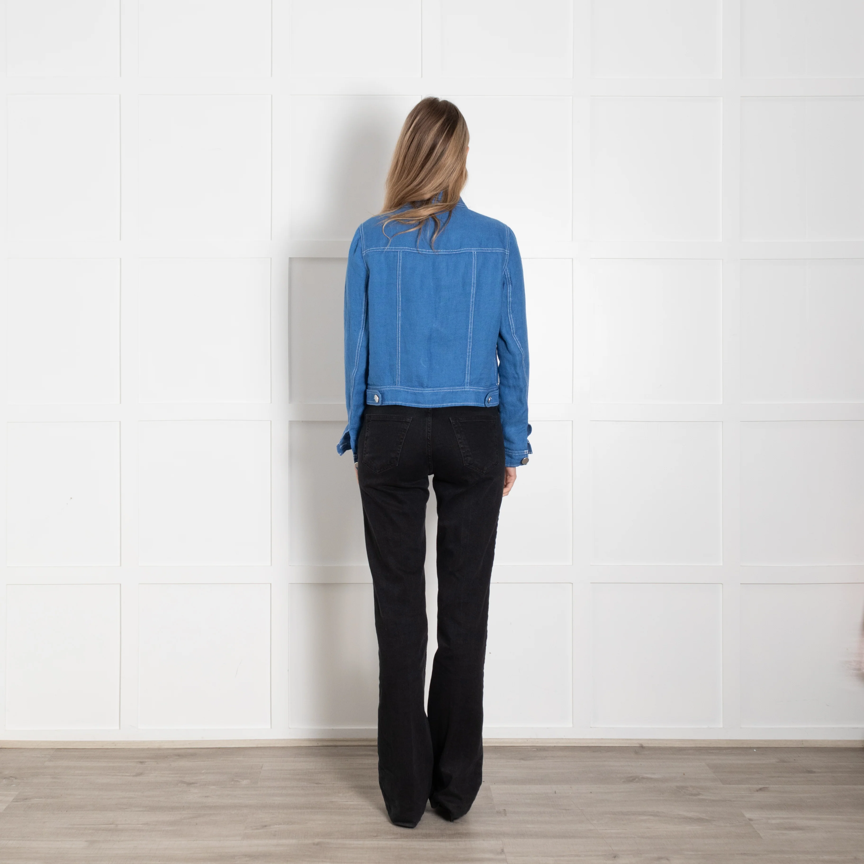 Brora Blue Linen Utility Style Jacket - Image 5