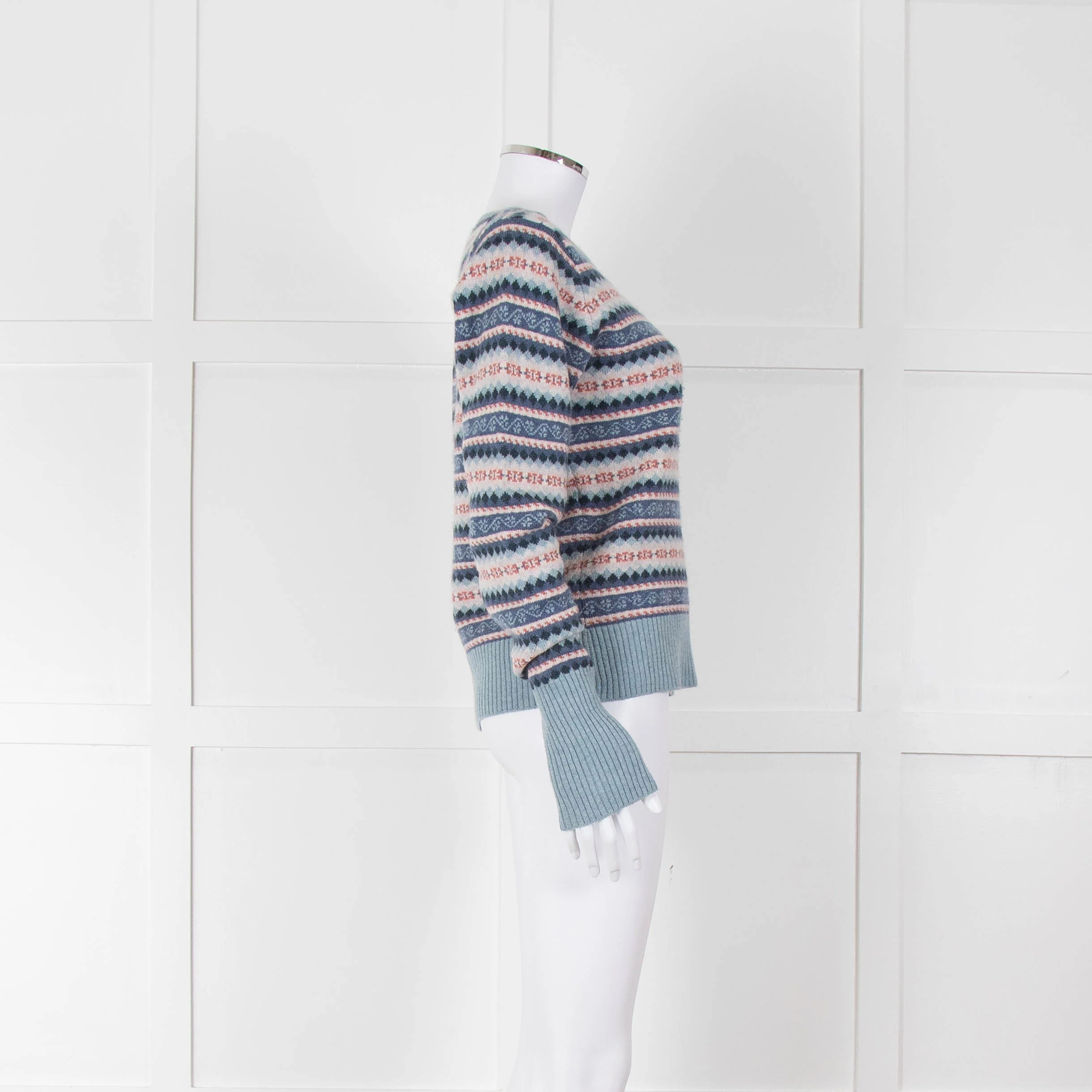 Brora Fairisle Cashmere Round Neck Jumper - Image 3