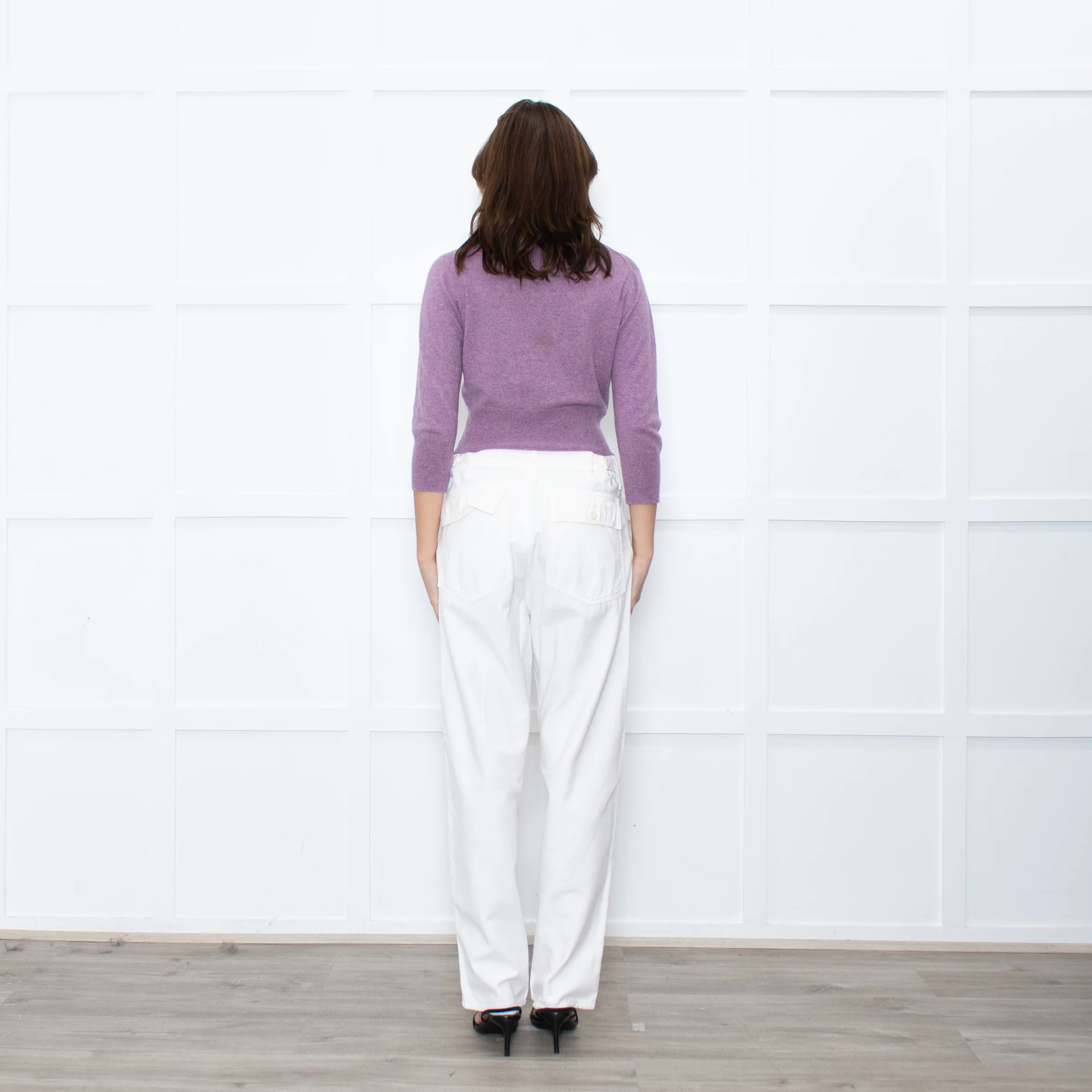 Brora Lilac Cashmere Cropped Cardigan - Image 5