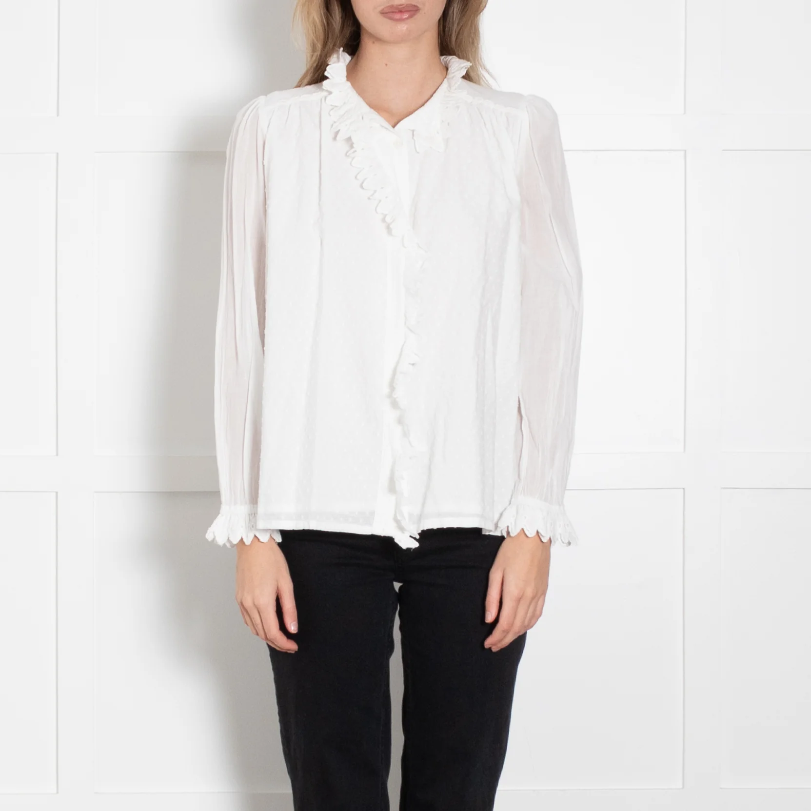 Brora White High Neck Blouse - Image 2