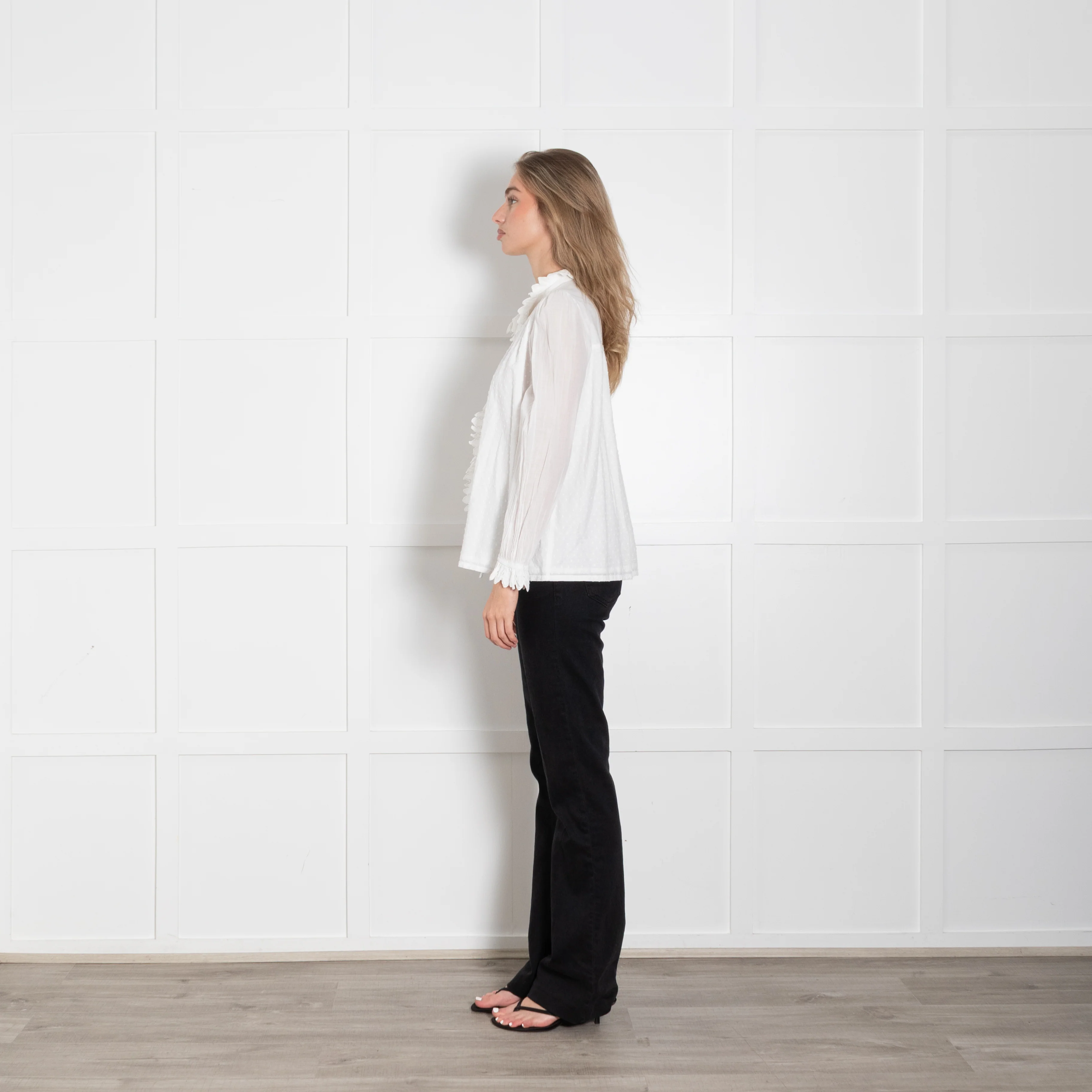Brora White High Neck Blouse - Image 4