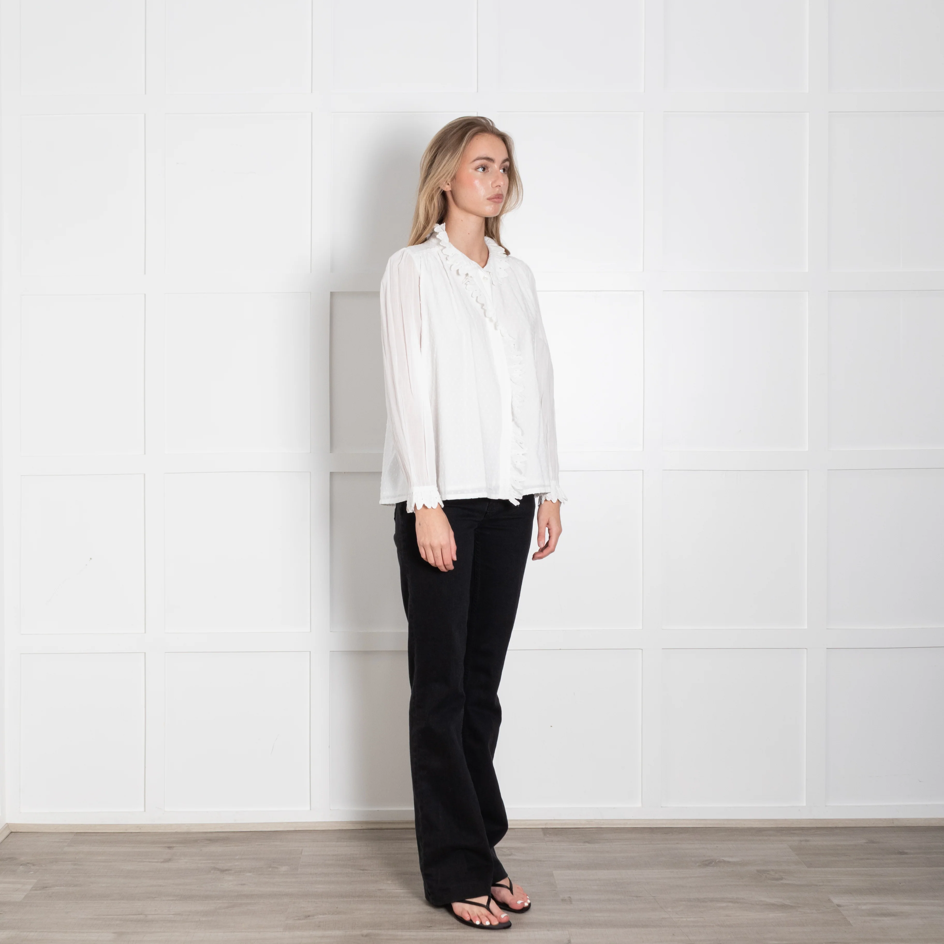 Brora White High Neck Blouse - Image 7