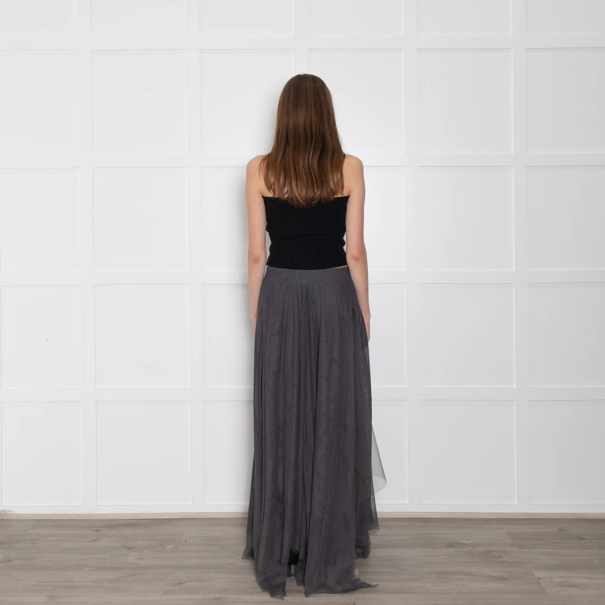 Brunello Cuccinelli Grey Tuille Raggedy Hem Skirt - Image 5