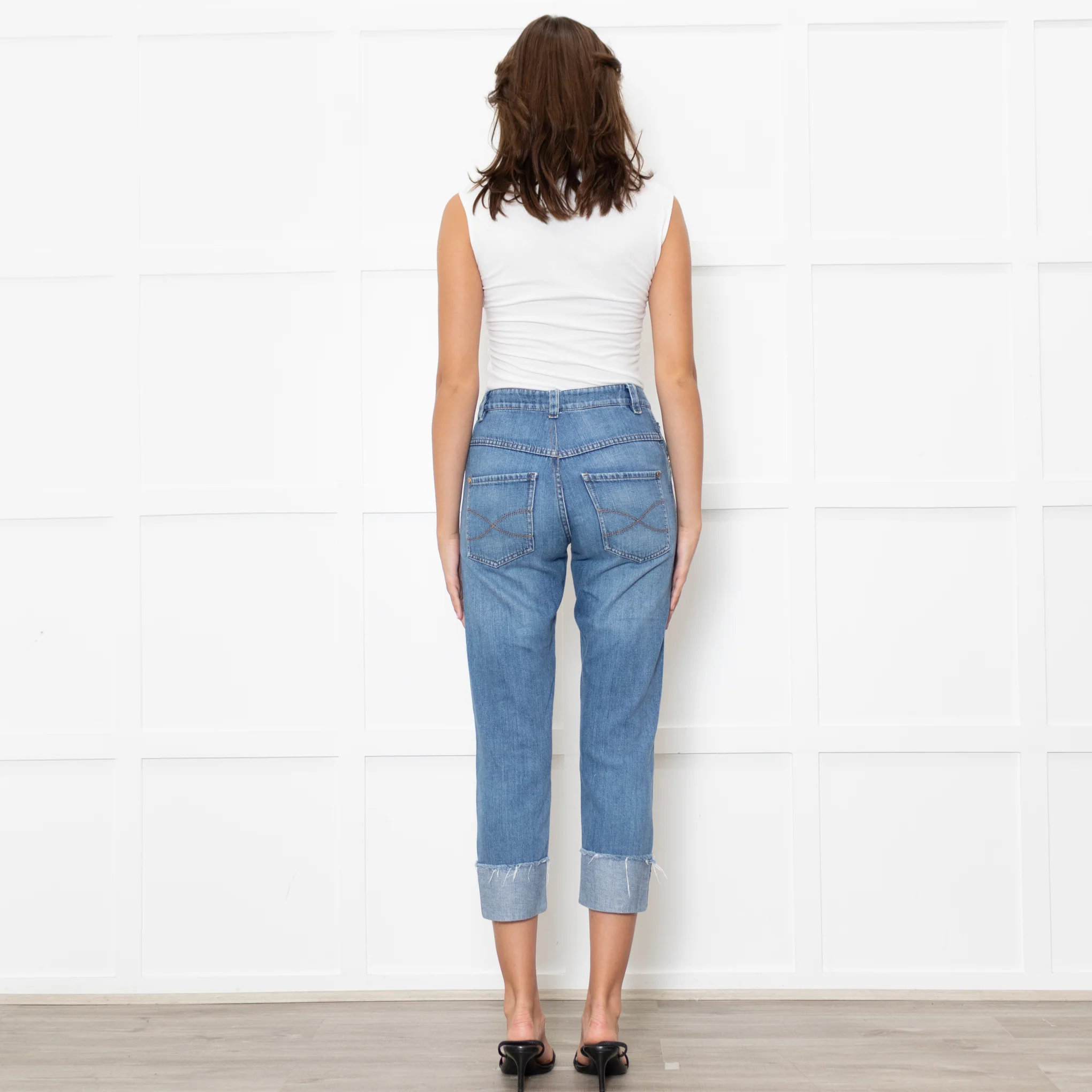Brunello Cucinelli Blue Denim Turn Up Jeans - Image 5