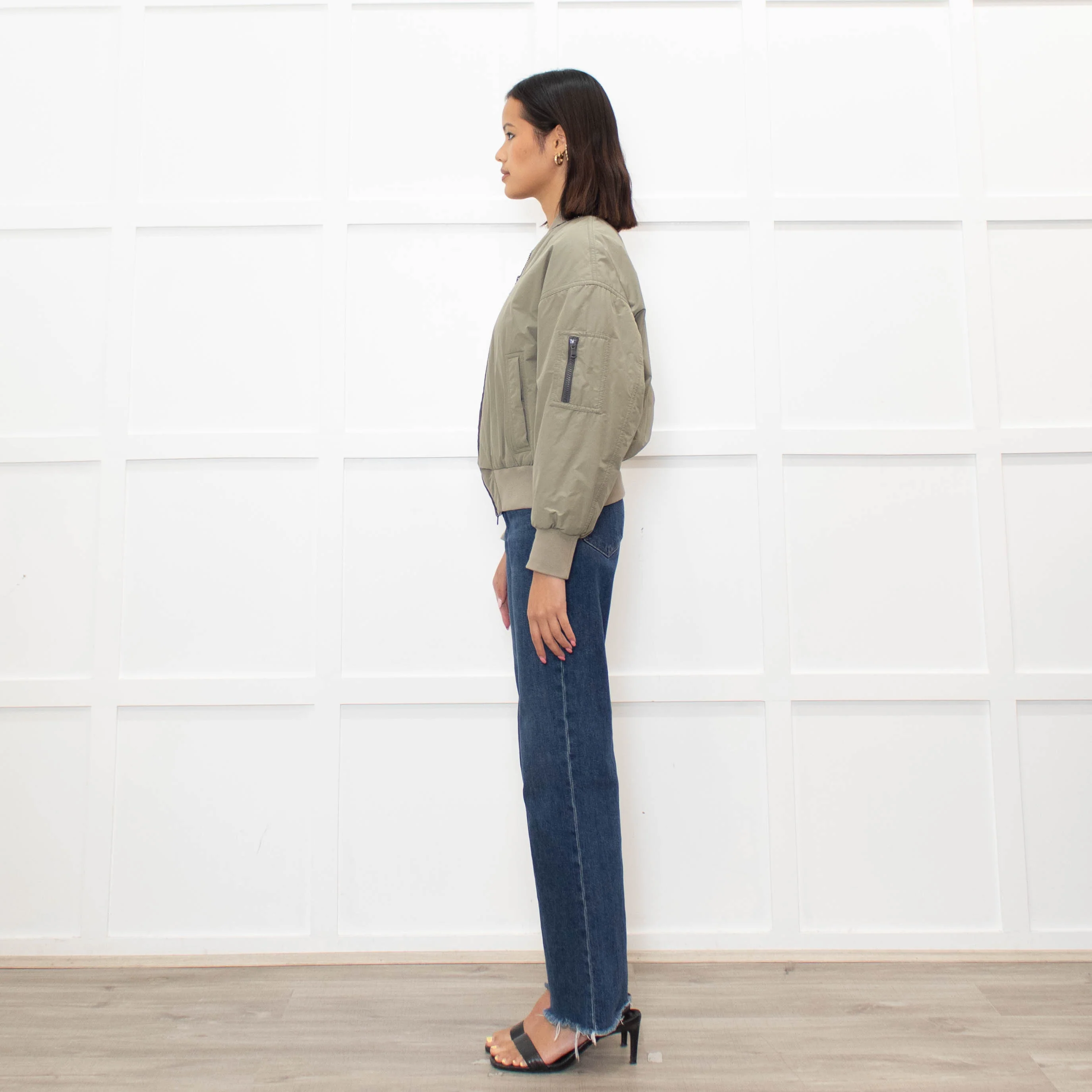 Brunello Cucinelli Green Sparkle Trim Bomber Jacket - Image 6