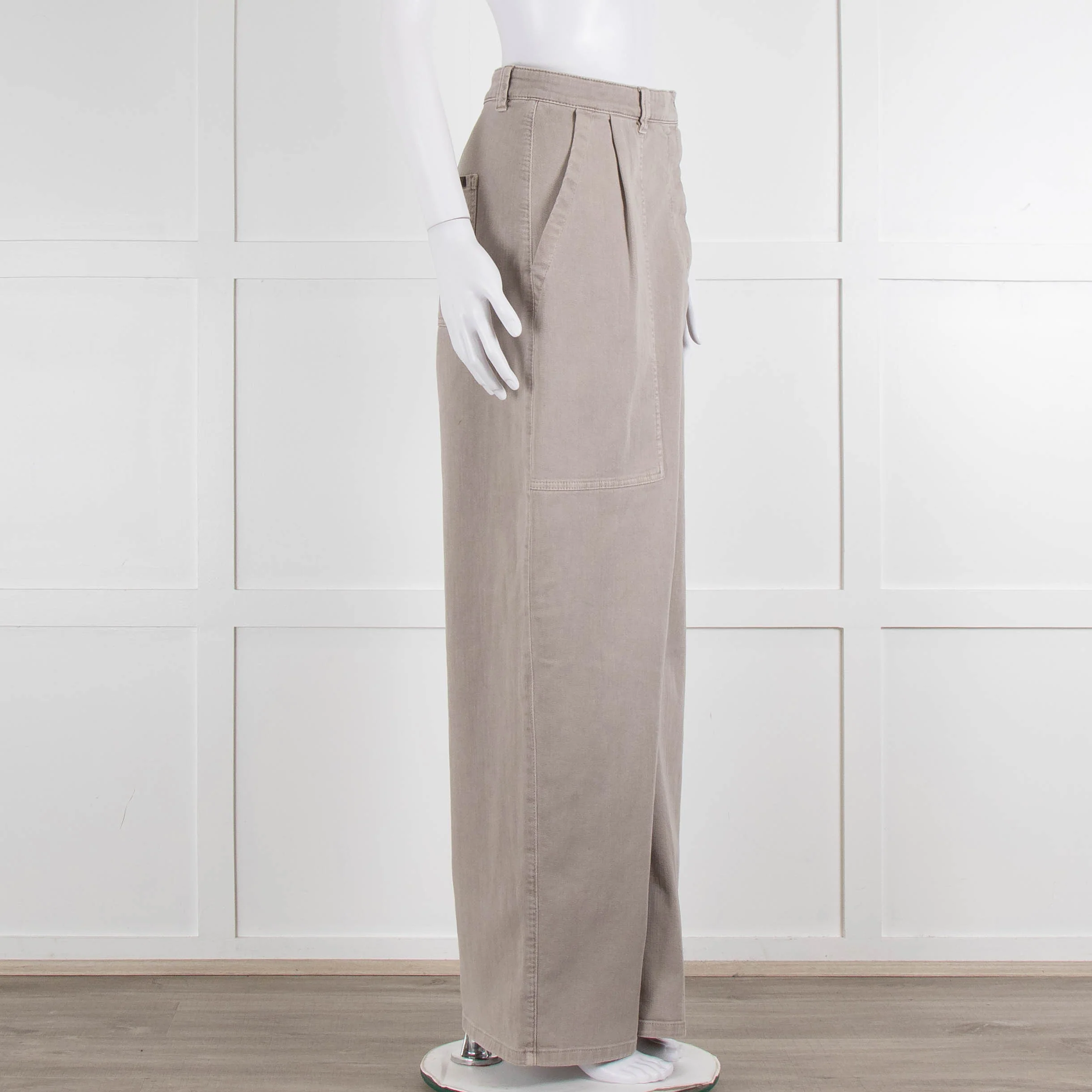 Brunello Cucinelli Grey Wide Leg Jeans - Image 2