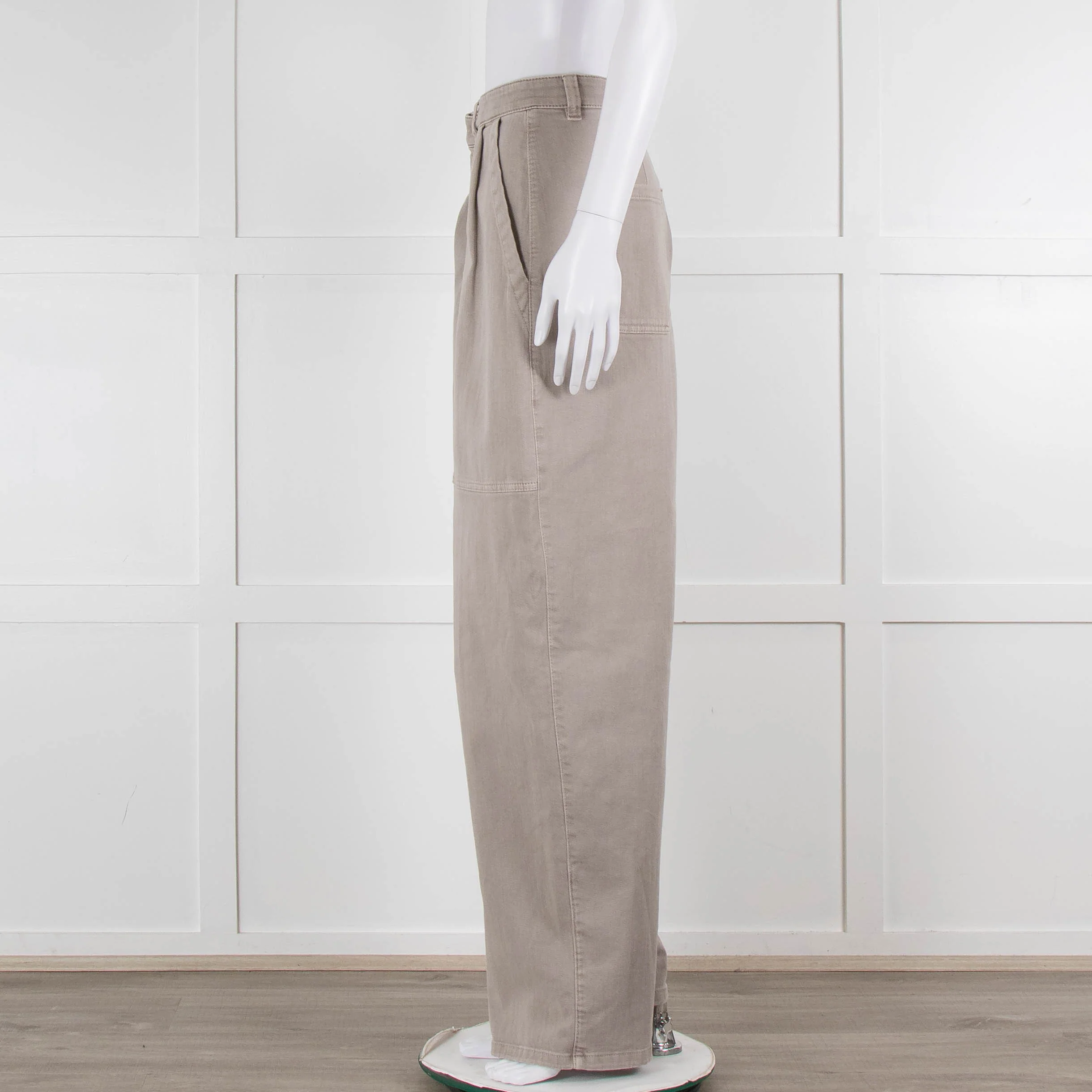 Brunello Cucinelli Grey Wide Leg Jeans - Image 7