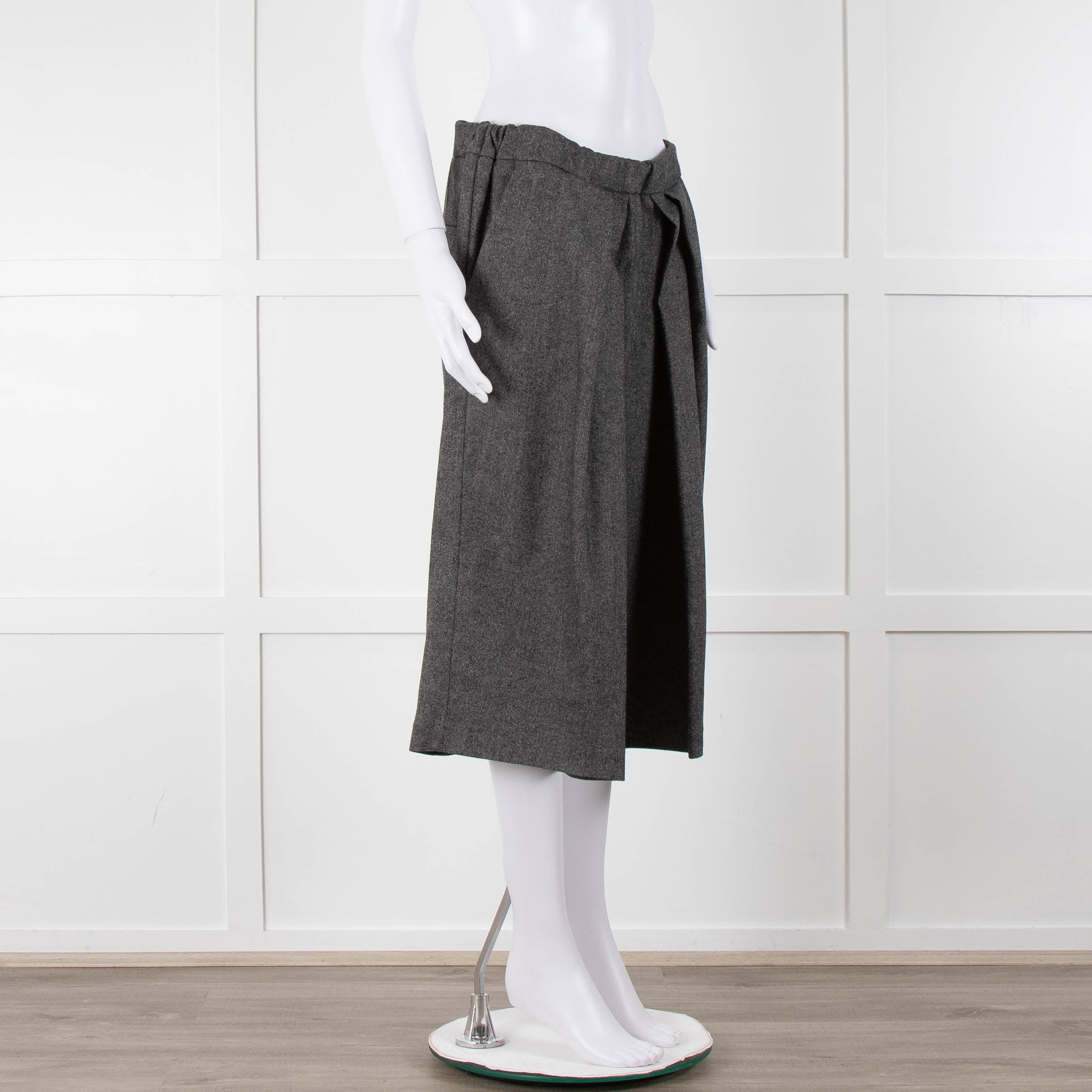 Brunello Cucinelli Grey Wool And Cashmere Blend Culottes - Image 2