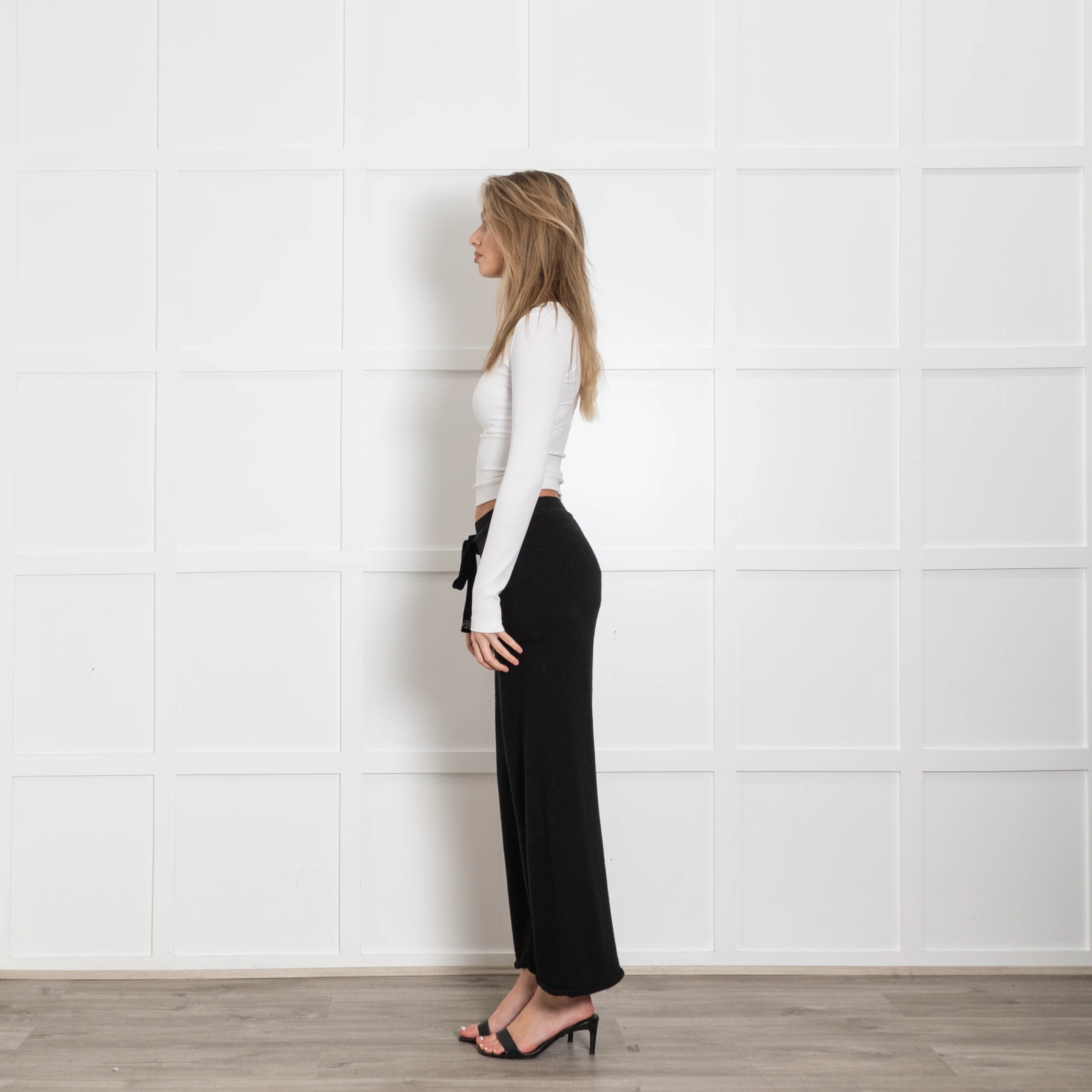 Brusnika Black Cashmere/Wool Mix Drawstring Trousers - Image 4