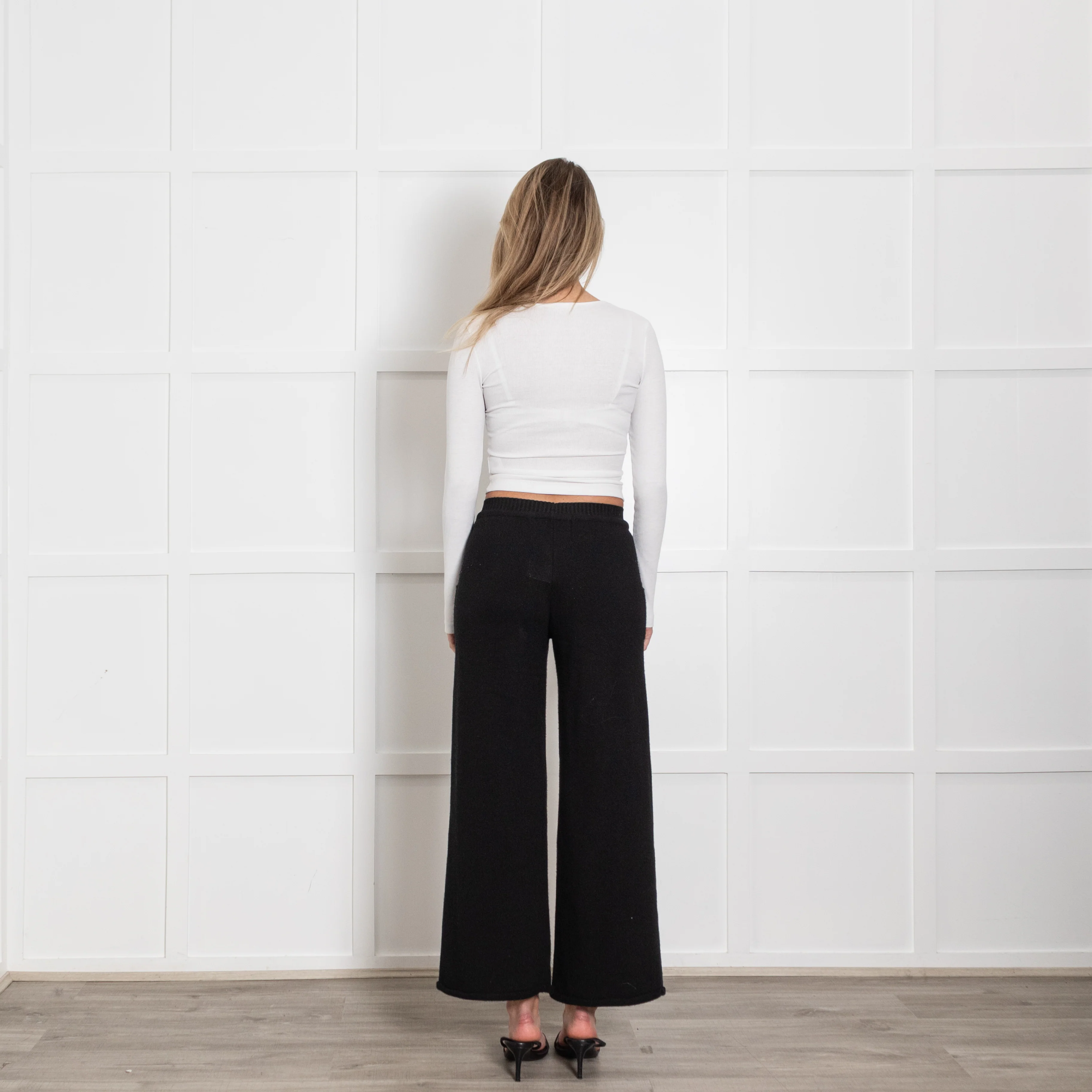 Brusnika Black Cashmere/Wool Mix Drawstring Trousers - Image 5