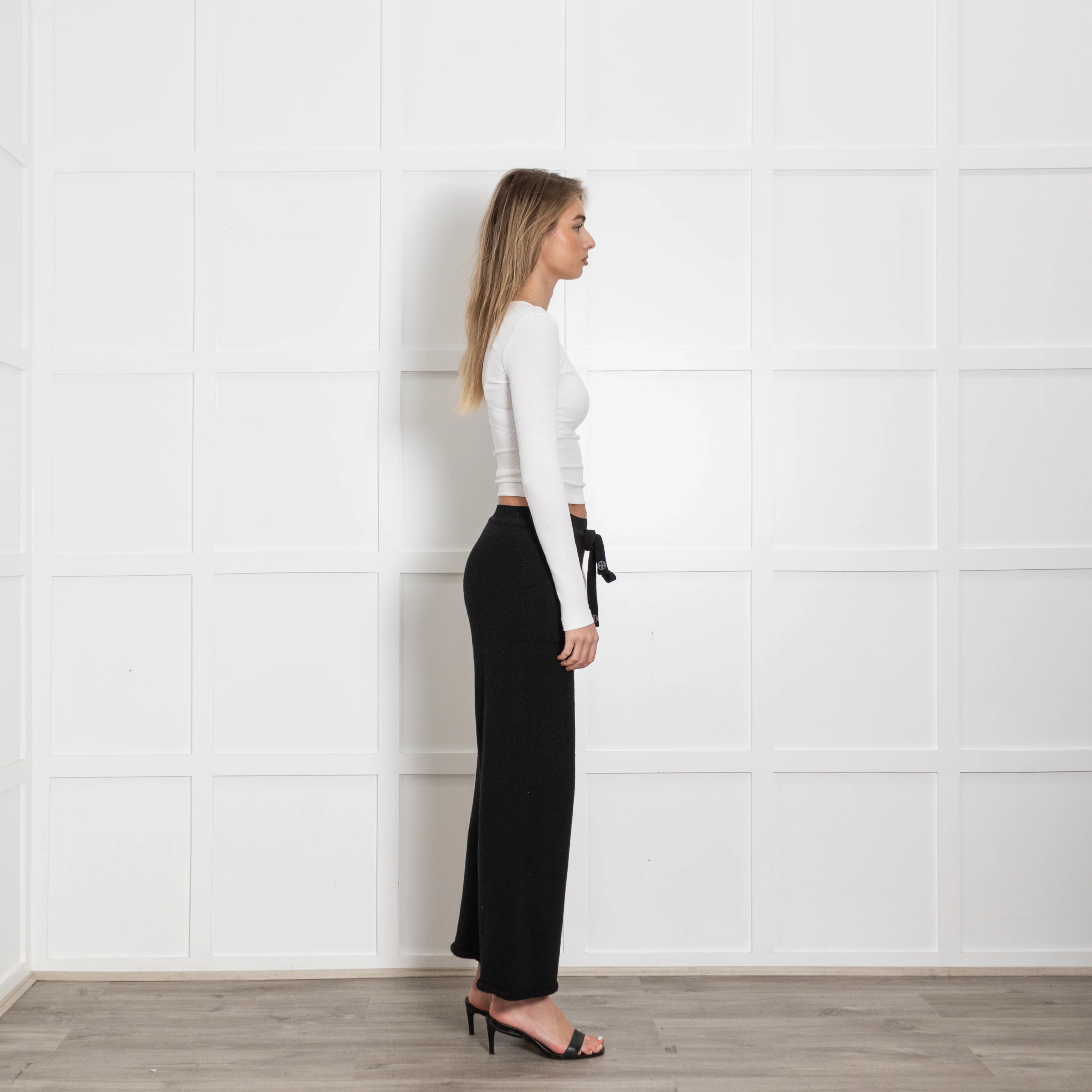 Brusnika Black Cashmere/Wool Mix Drawstring Trousers - Image 6