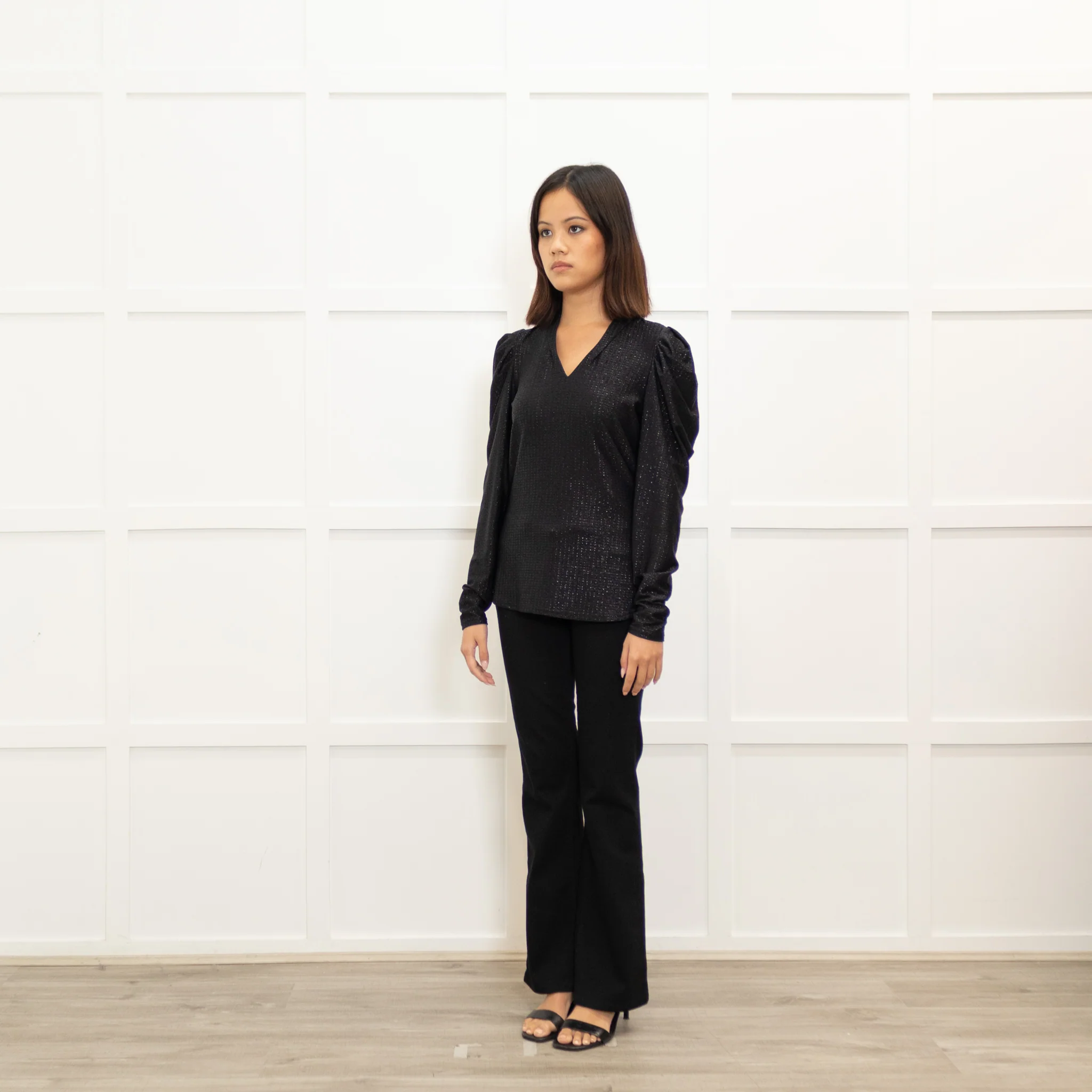 Bruuns Bazaar Black And Silver Pleated Top - Image 7