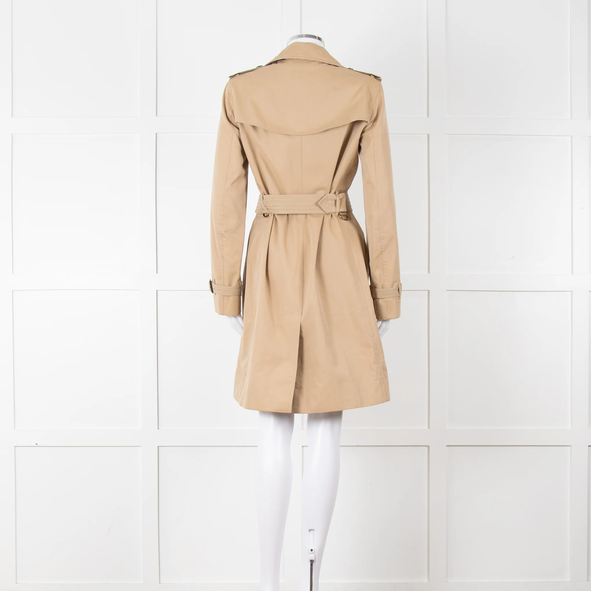 Burberry Beige Belted  Short Trench Coat - Image 5