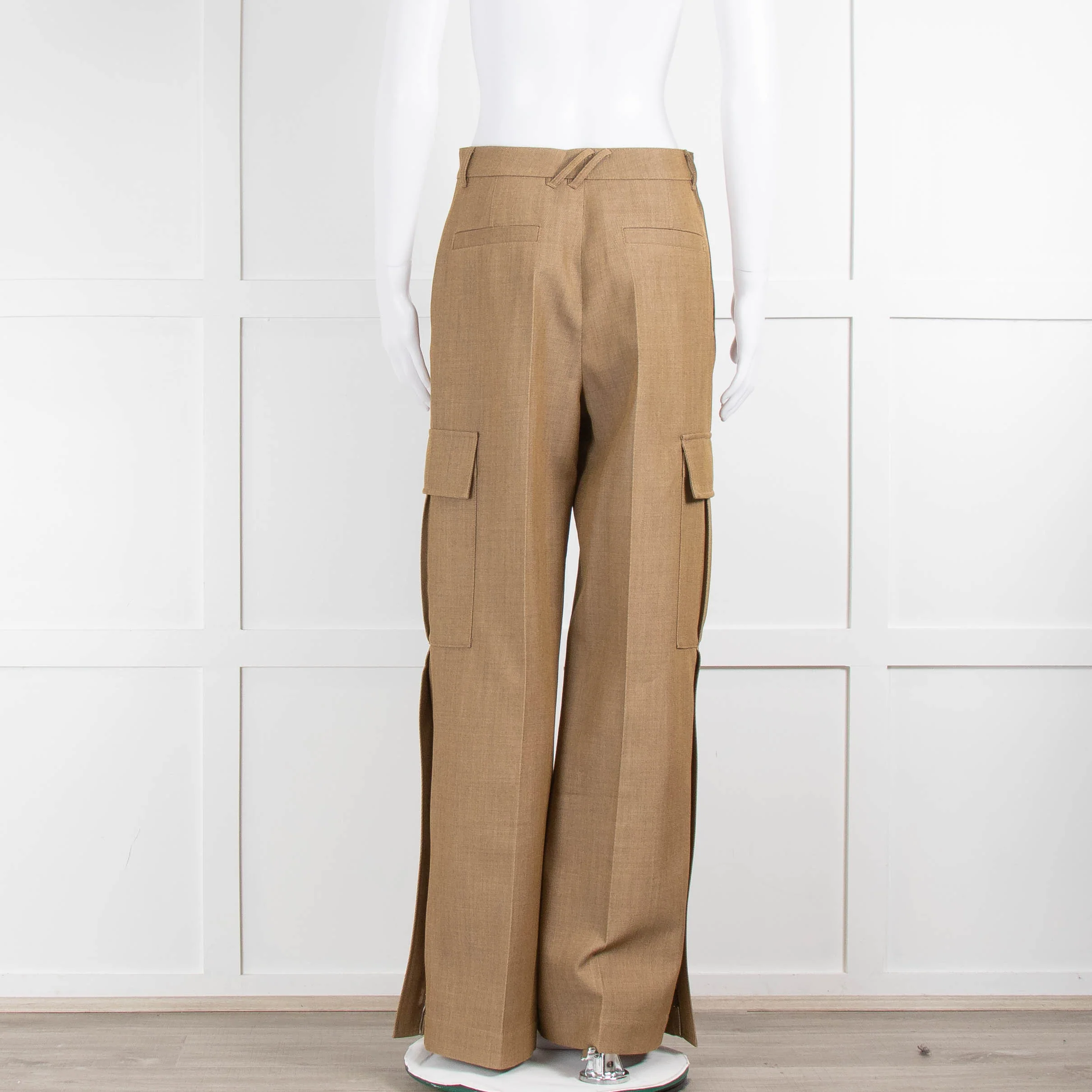 Burberry Beige Tailored Twill Cargo Trousers - Image 3