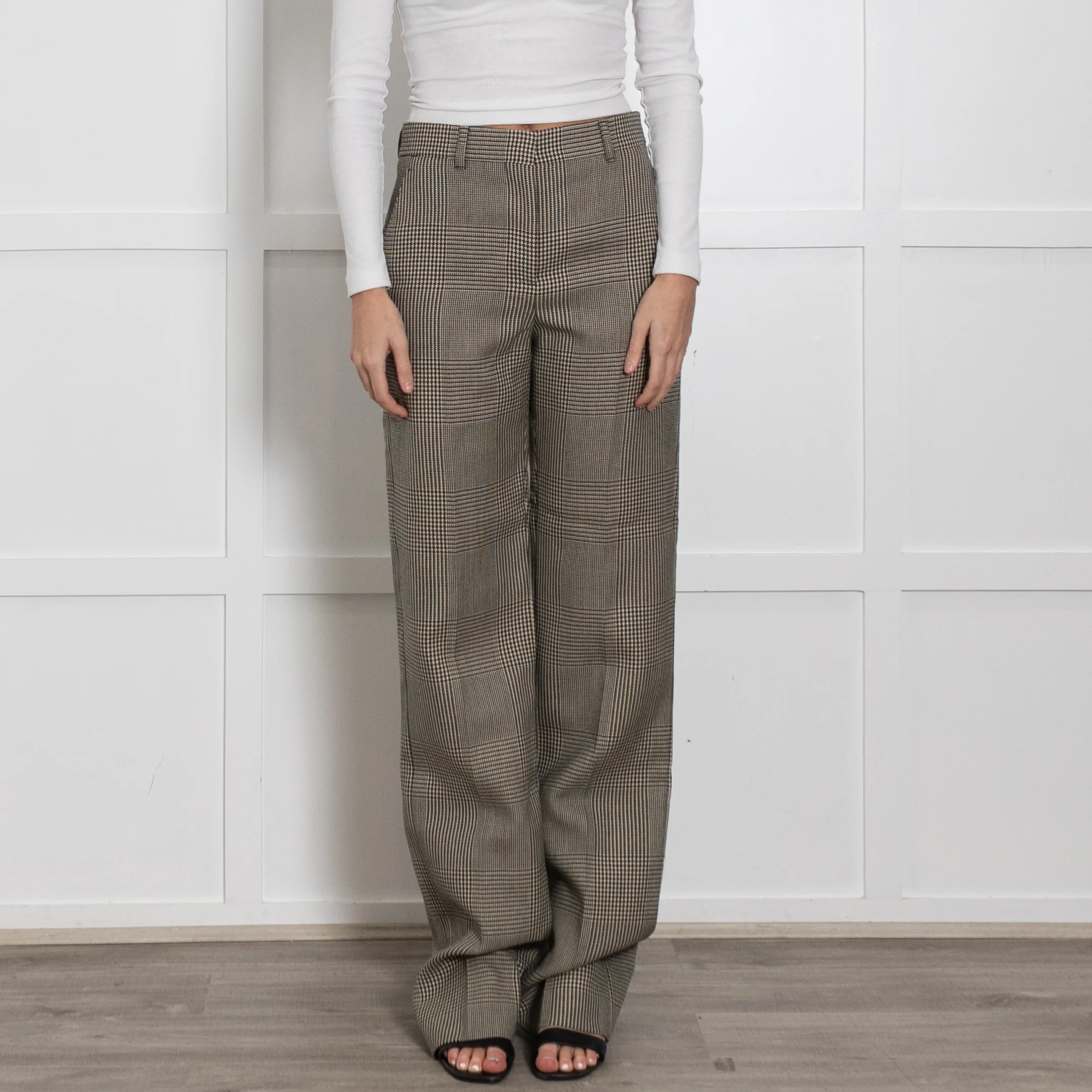 Burberry Black And Khaki Prince of Wales Check Trousers - Image 2