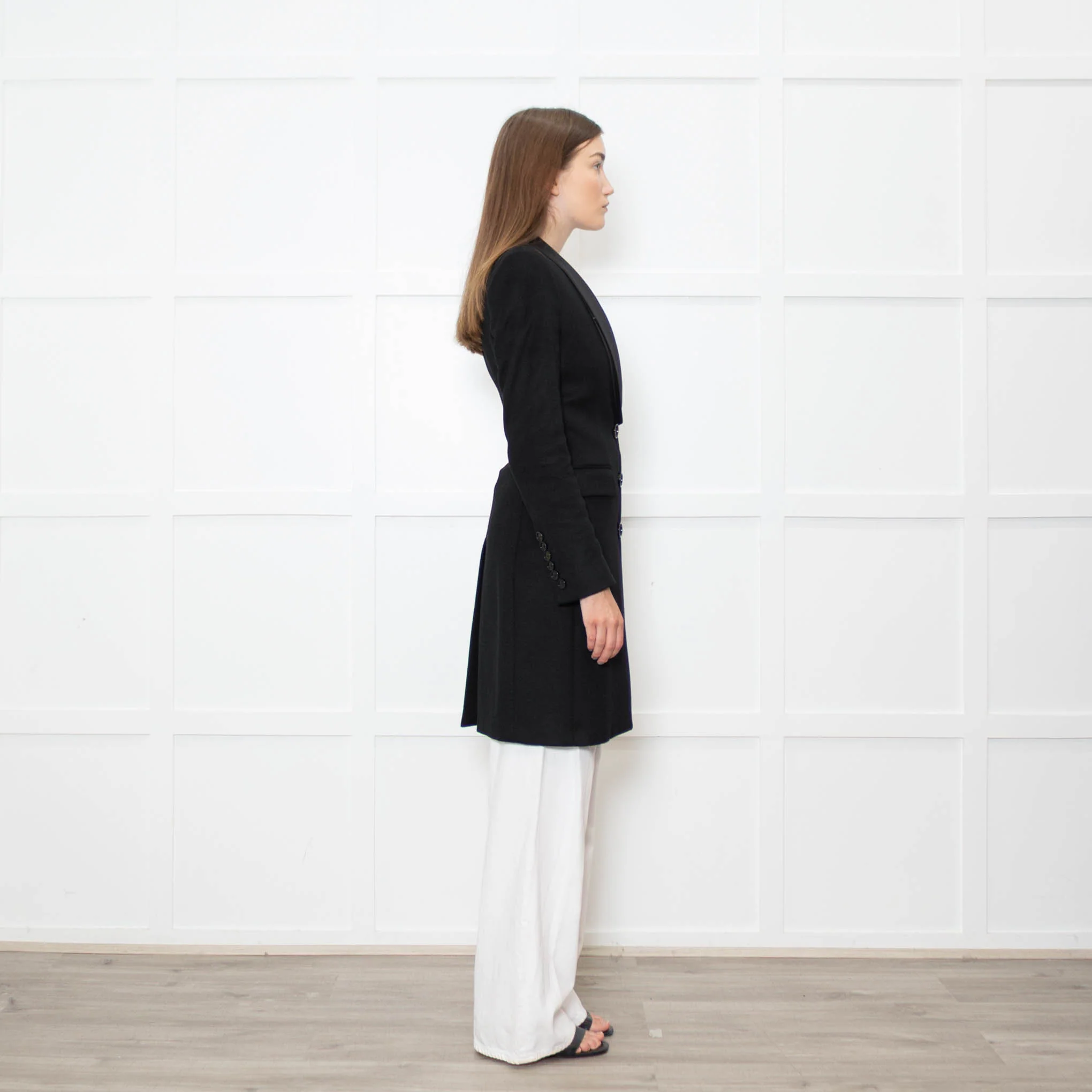 Burberry Black Cashmere Coat With Dress Collar - Image 6