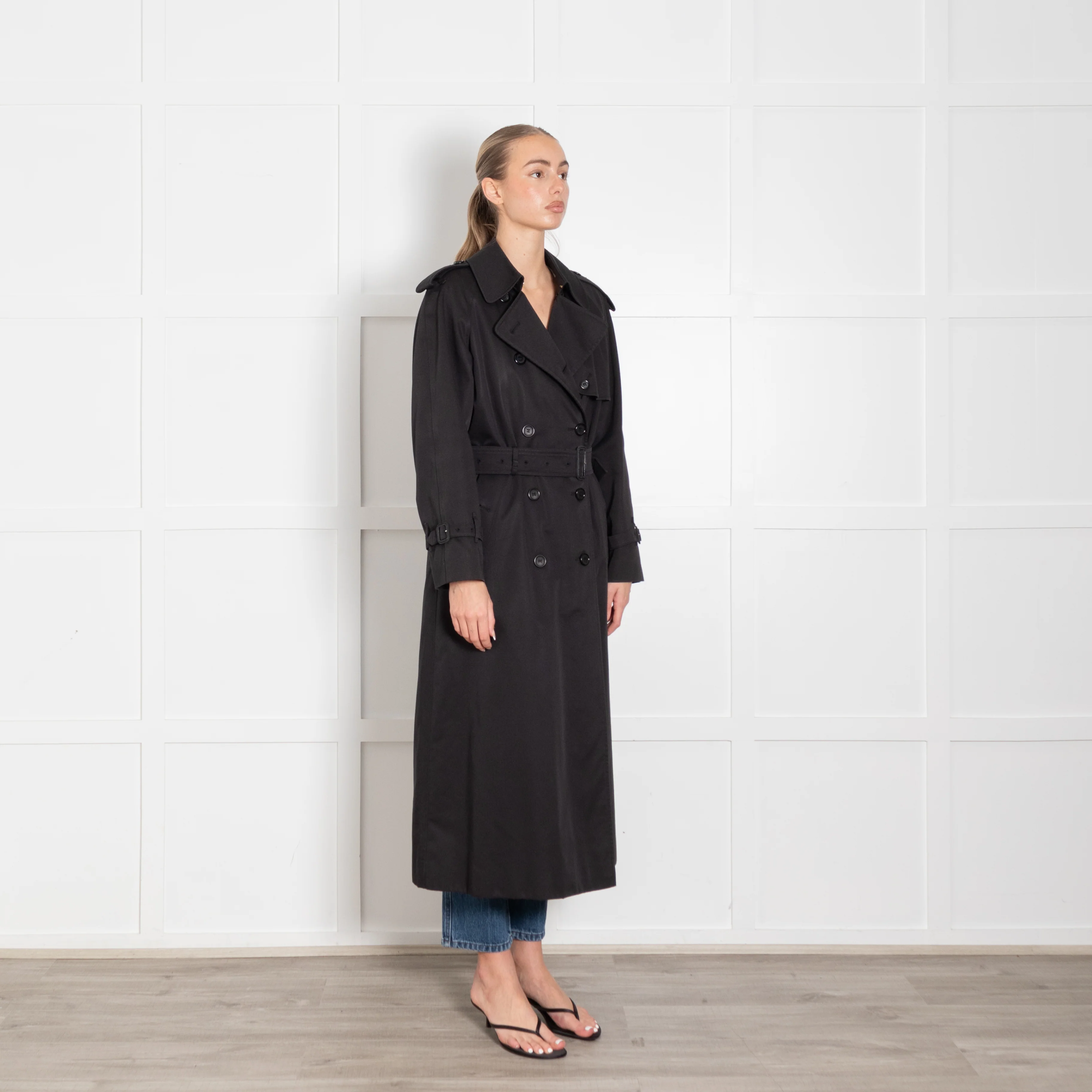 Burberry Black Trench With Fleece Lining Coat - Image 7