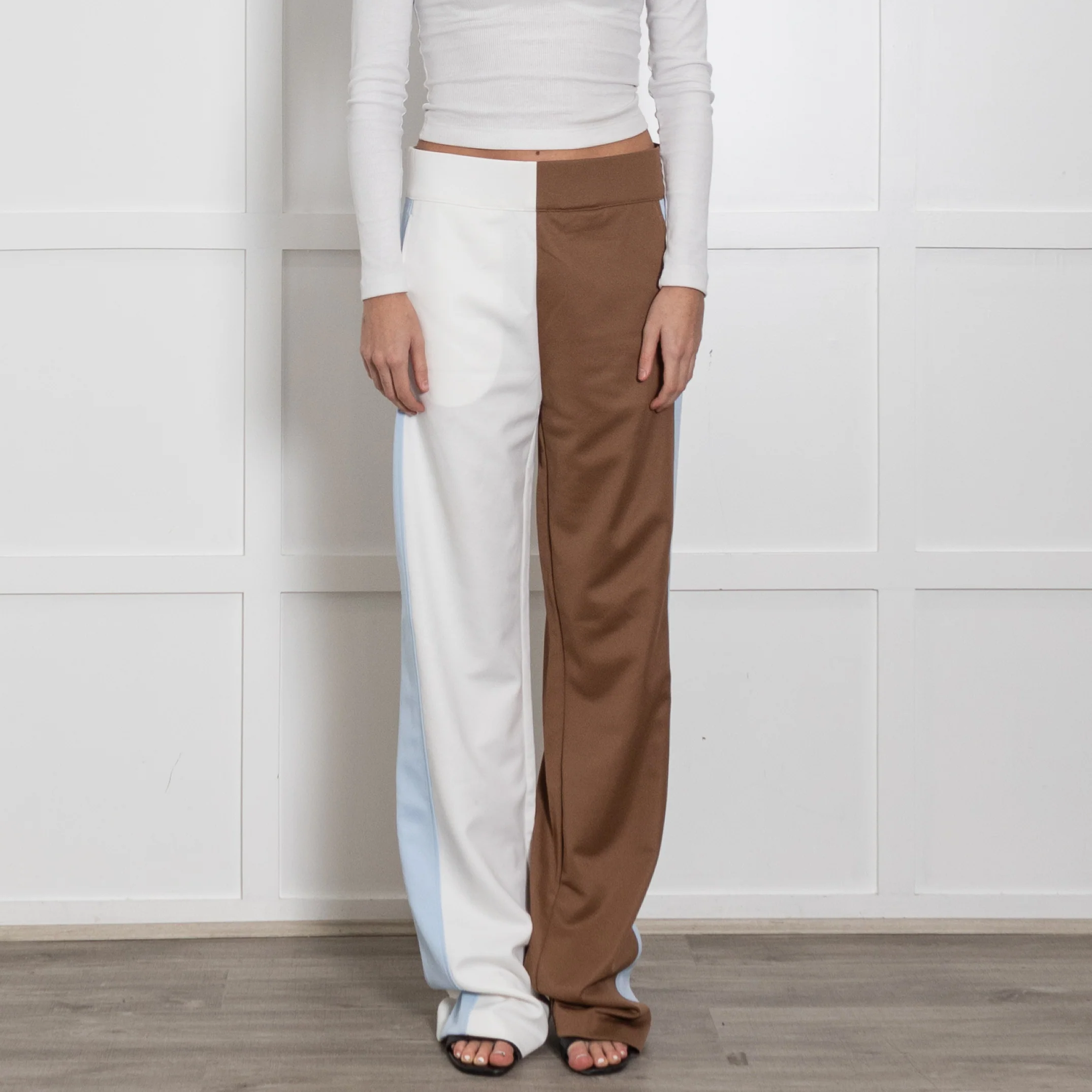 Burberry Block Brown And White Leg Tracksuit Trousers - Image 2