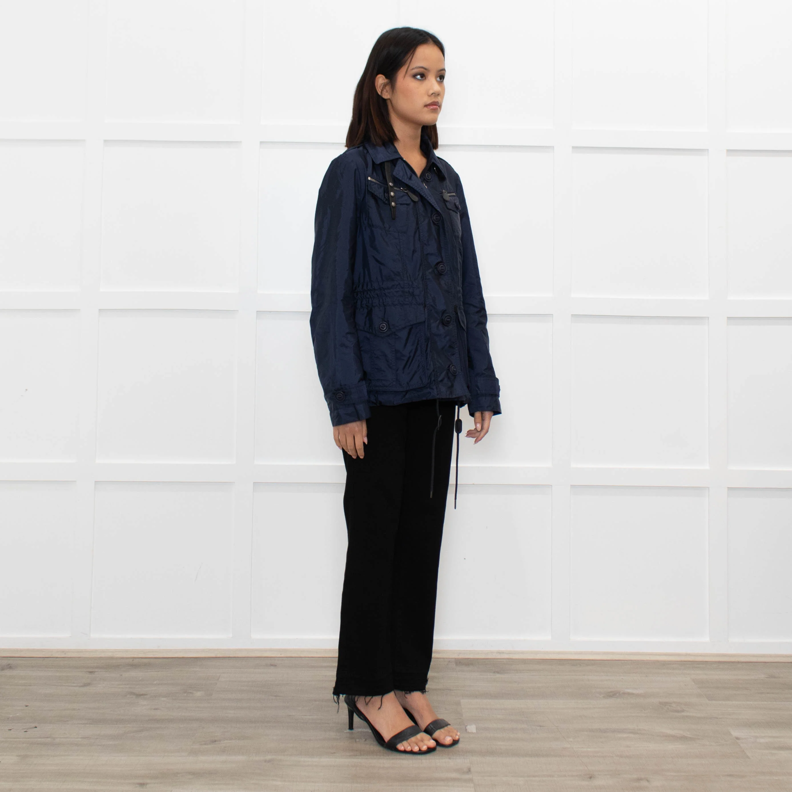 Burberry Brit Lightweight Navy Zip Pocket Parka Jacket - Image 3