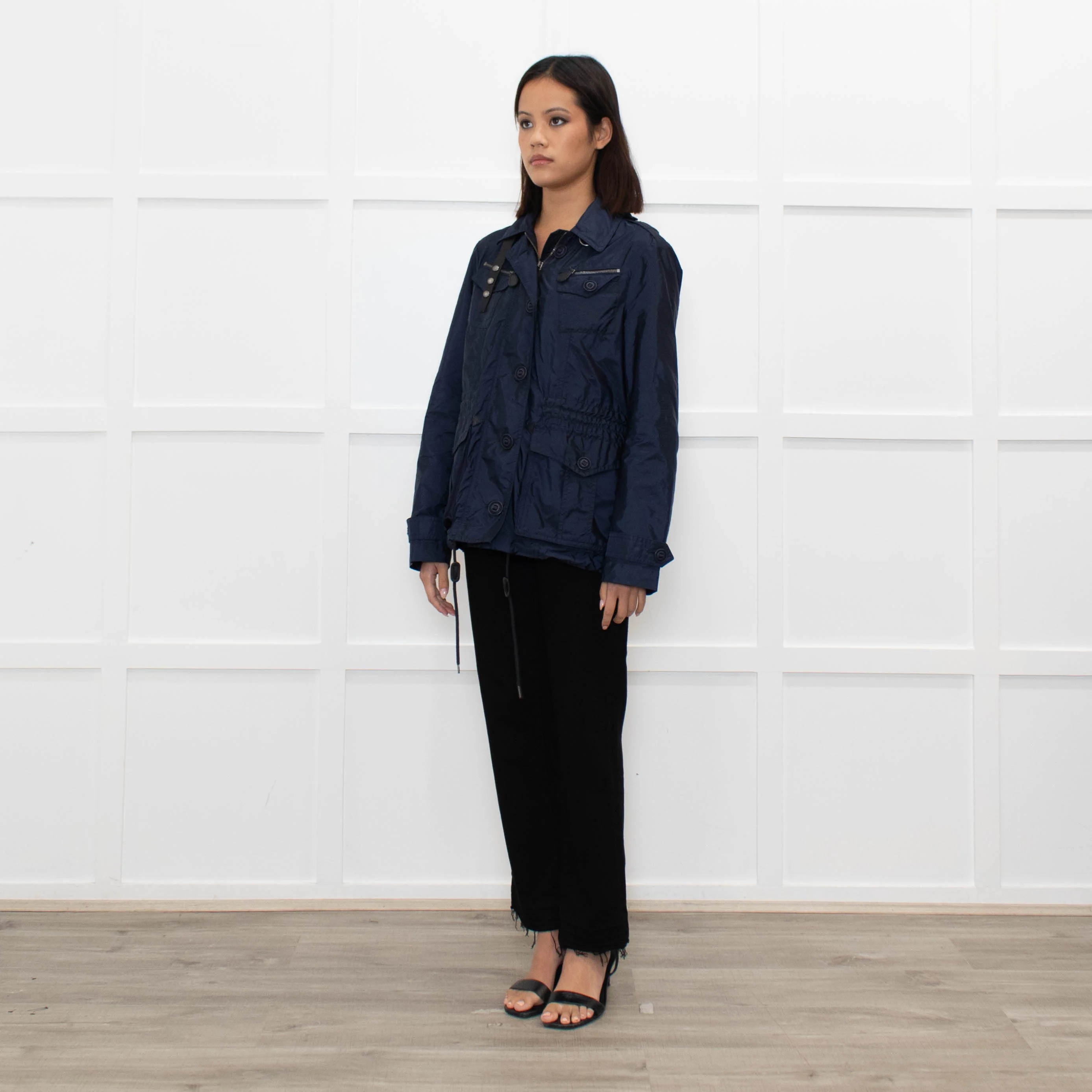 Burberry Brit Lightweight Navy Zip Pocket Parka Jacket - Image 7