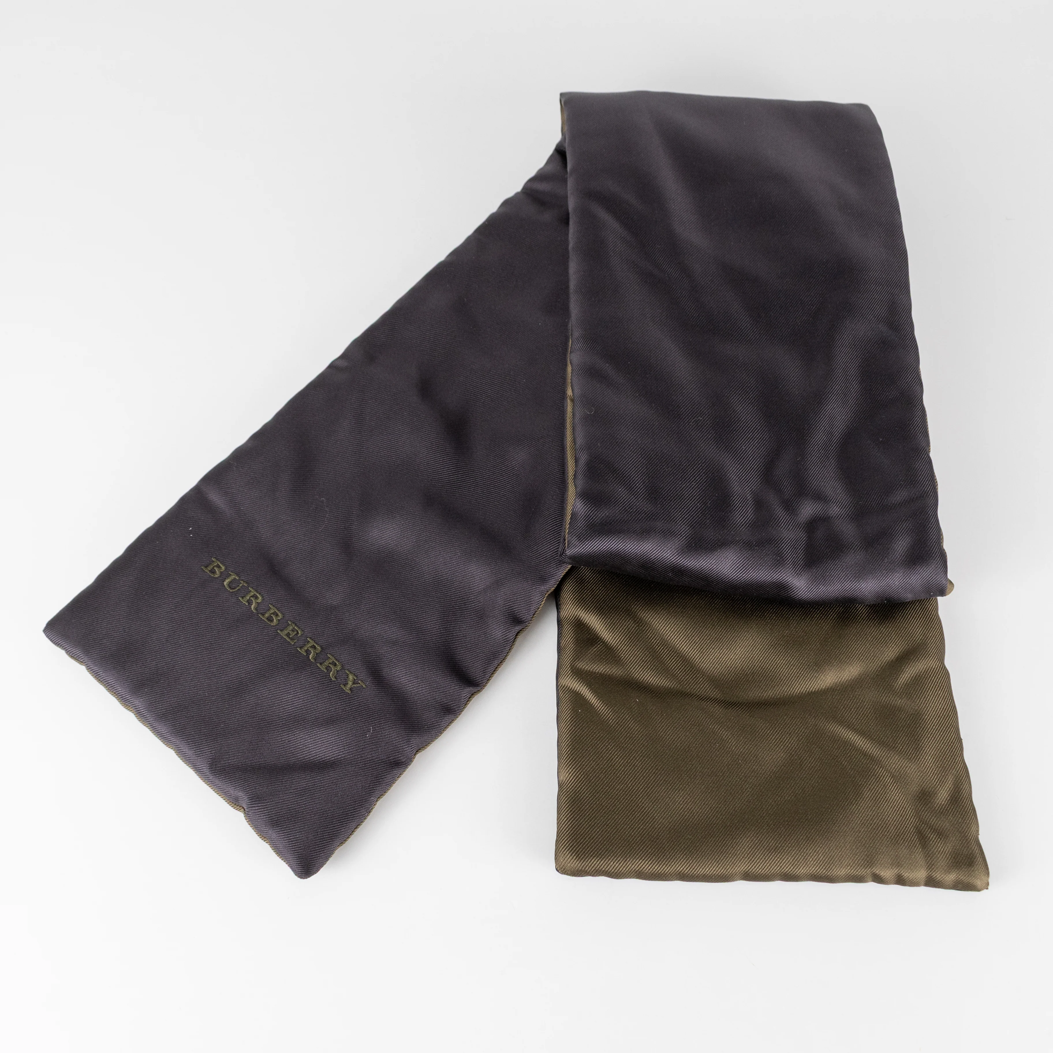 Burberry Dark Olive And Black Padded Long Scarf - Image 5