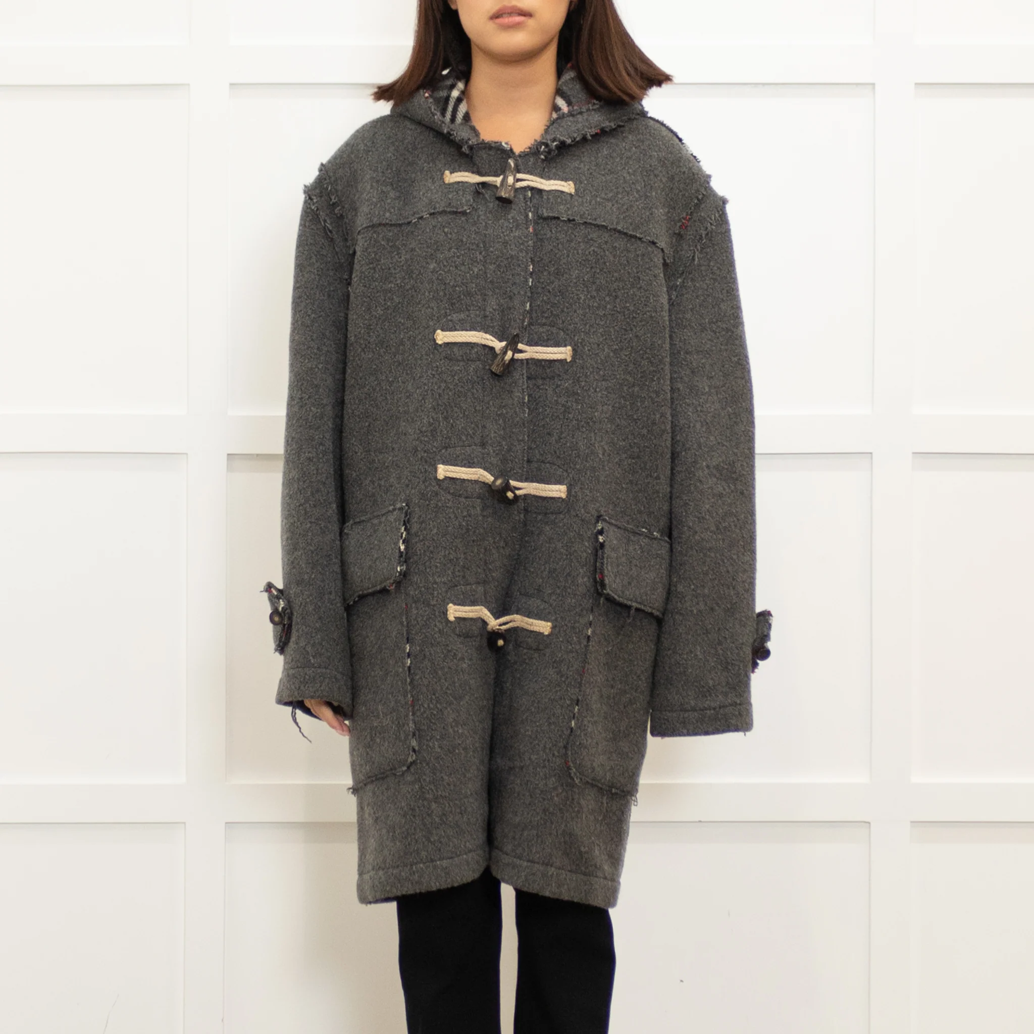 Burberry Grey Duffle Coat - Image 2