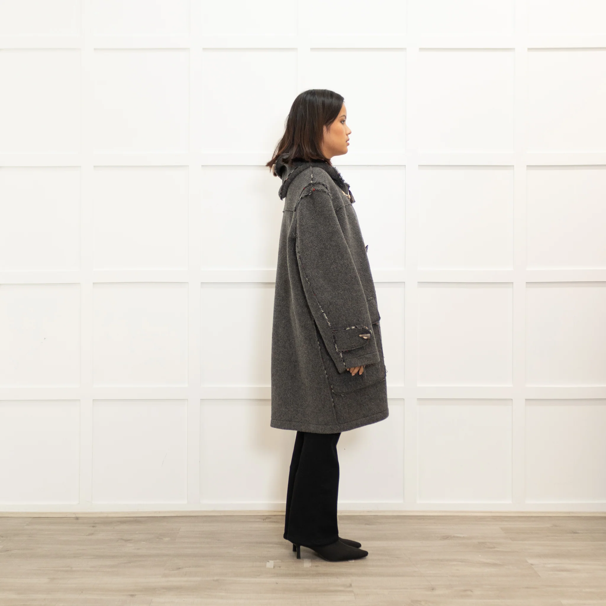 Burberry Grey Duffle Coat - Image 4