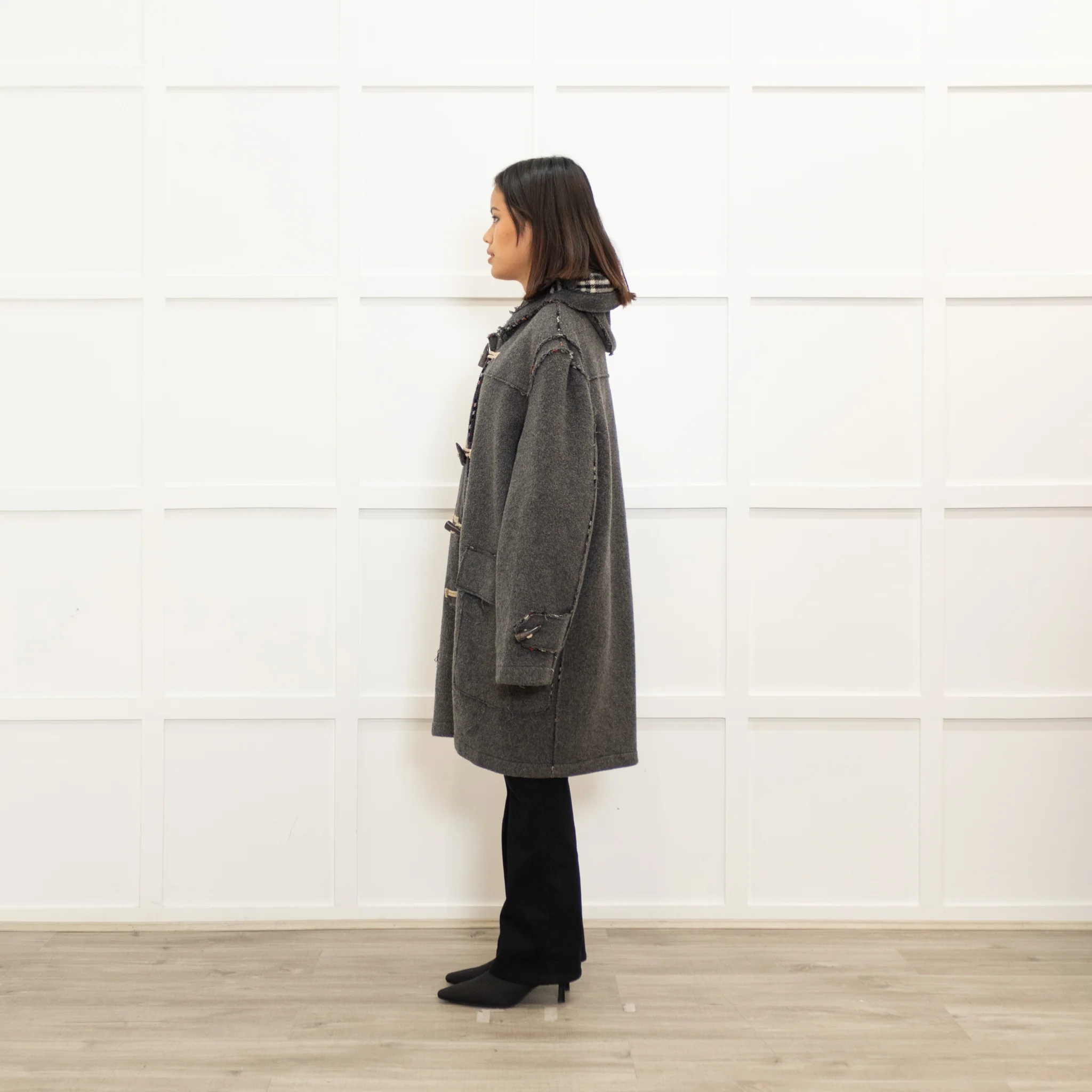 Burberry Grey Duffle Coat - Image 6