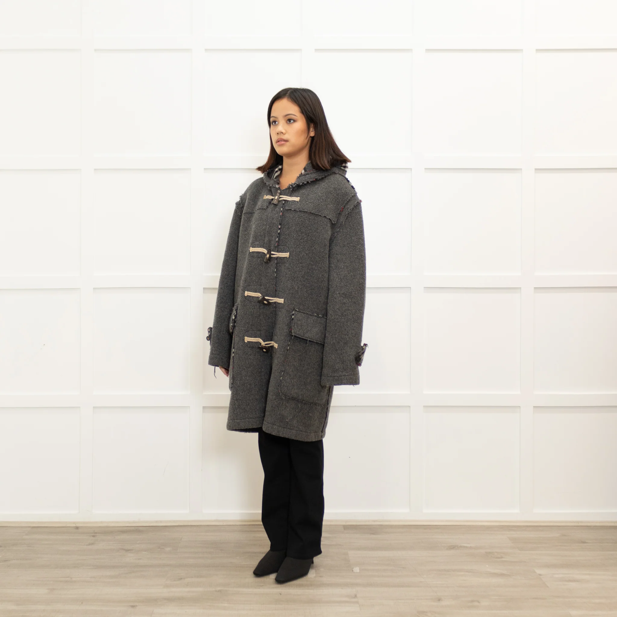 Burberry Grey Duffle Coat - Image 7