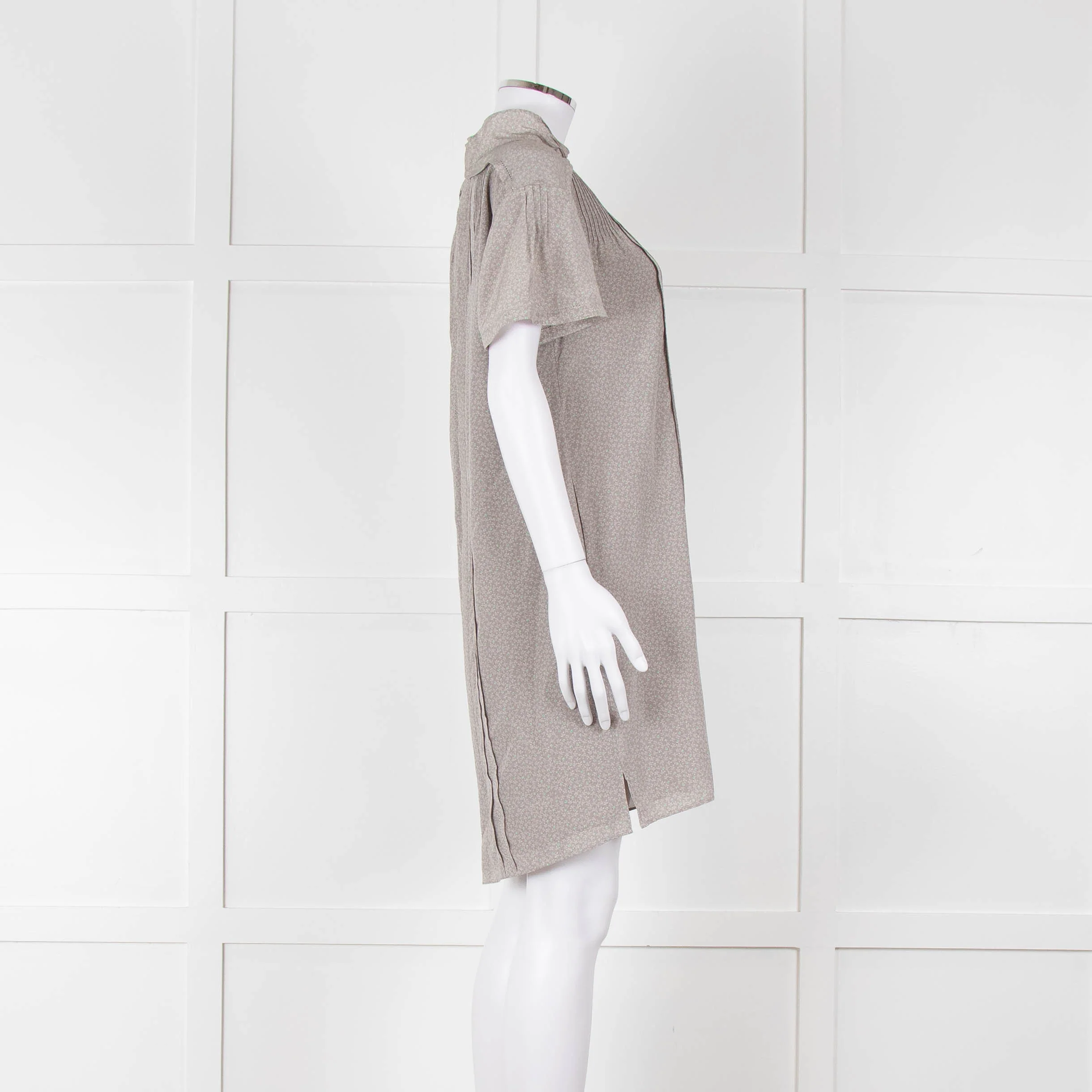 Burberry Light Grey Ditzy Floral Short Sleeve Tunic Dress - Image 3