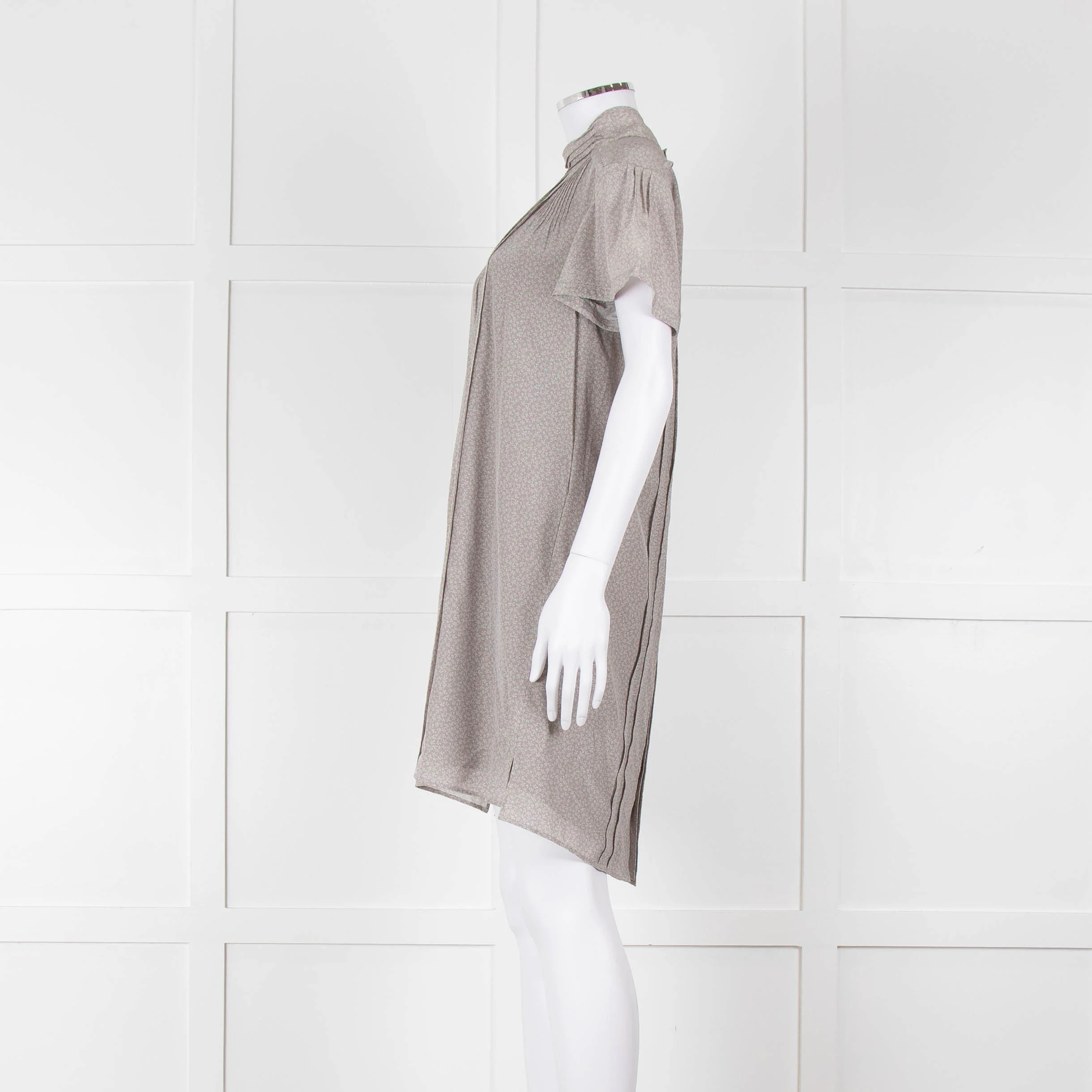 Burberry Light Grey Ditzy Floral Short Sleeve Tunic Dress - Image 7