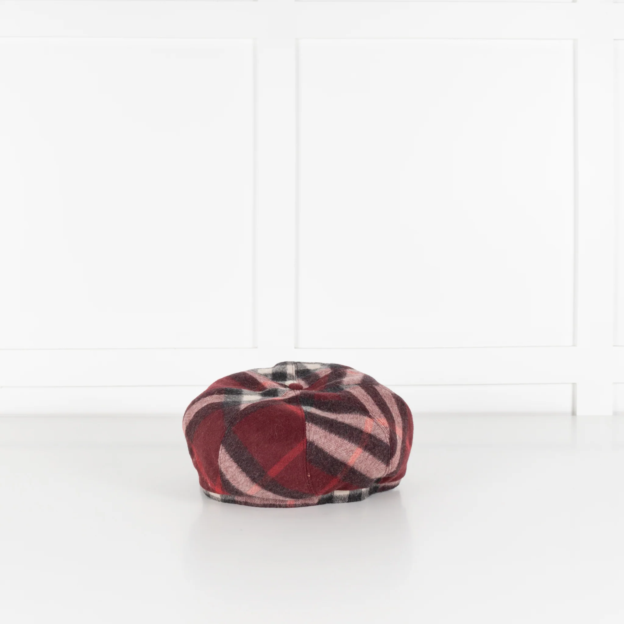 Burberry Newsboy Burgundy Wool & Cashmere Flat Cap - Image 3